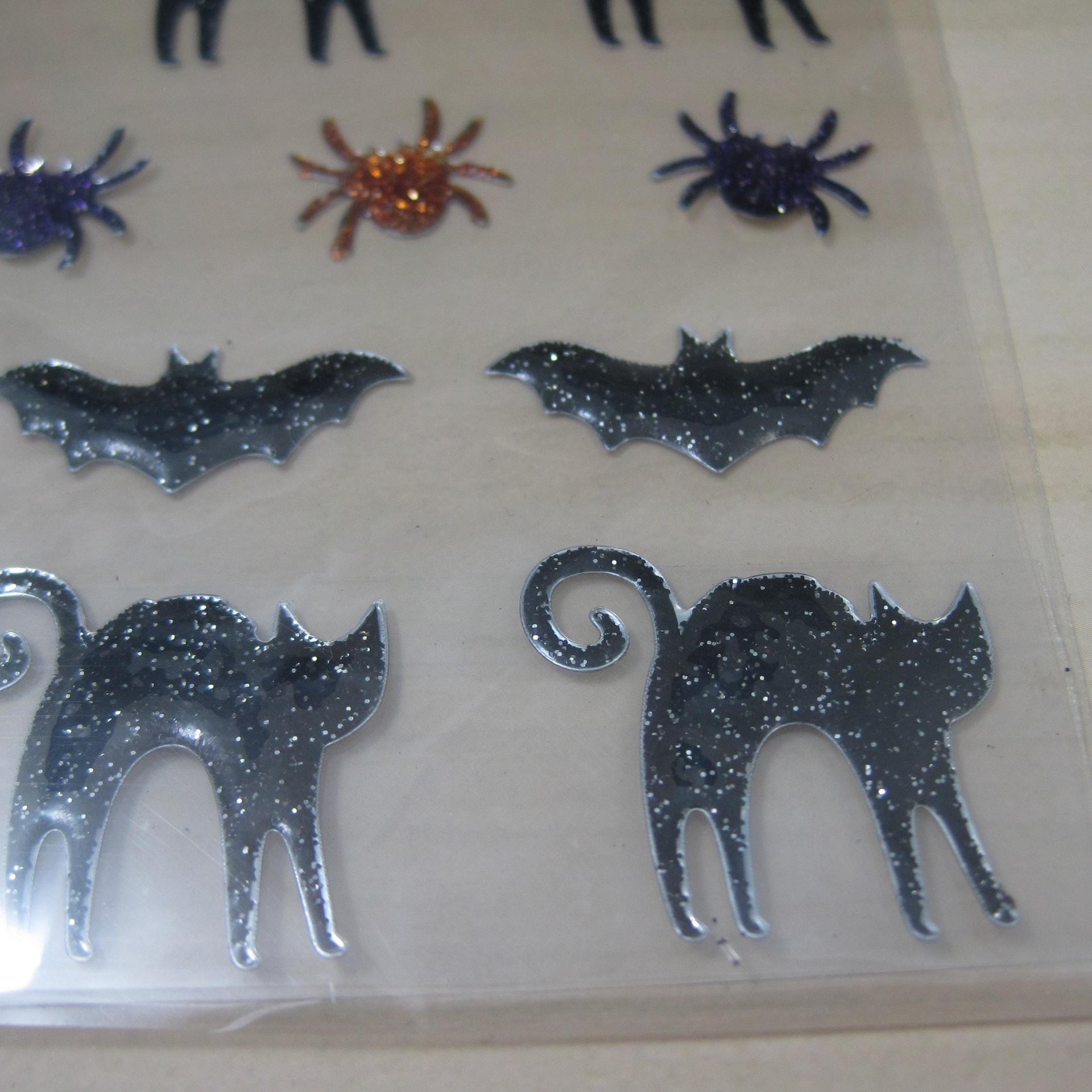 Glitter Cat Bat Spider Halloween Stickers Recollections Scrapbooking