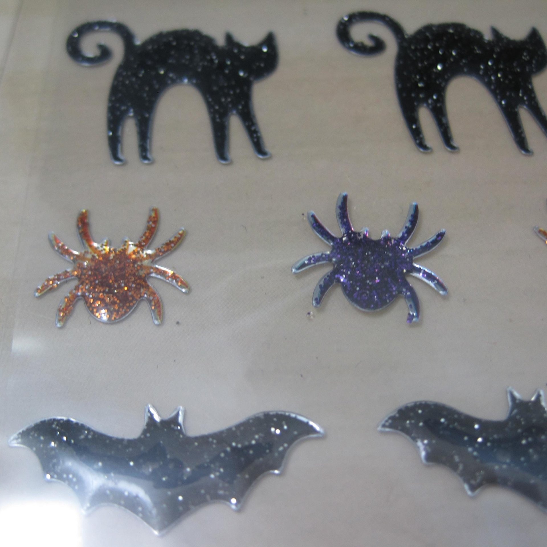 Glitter Cat Bat Spider Halloween Stickers Recollections Scrapbooking
