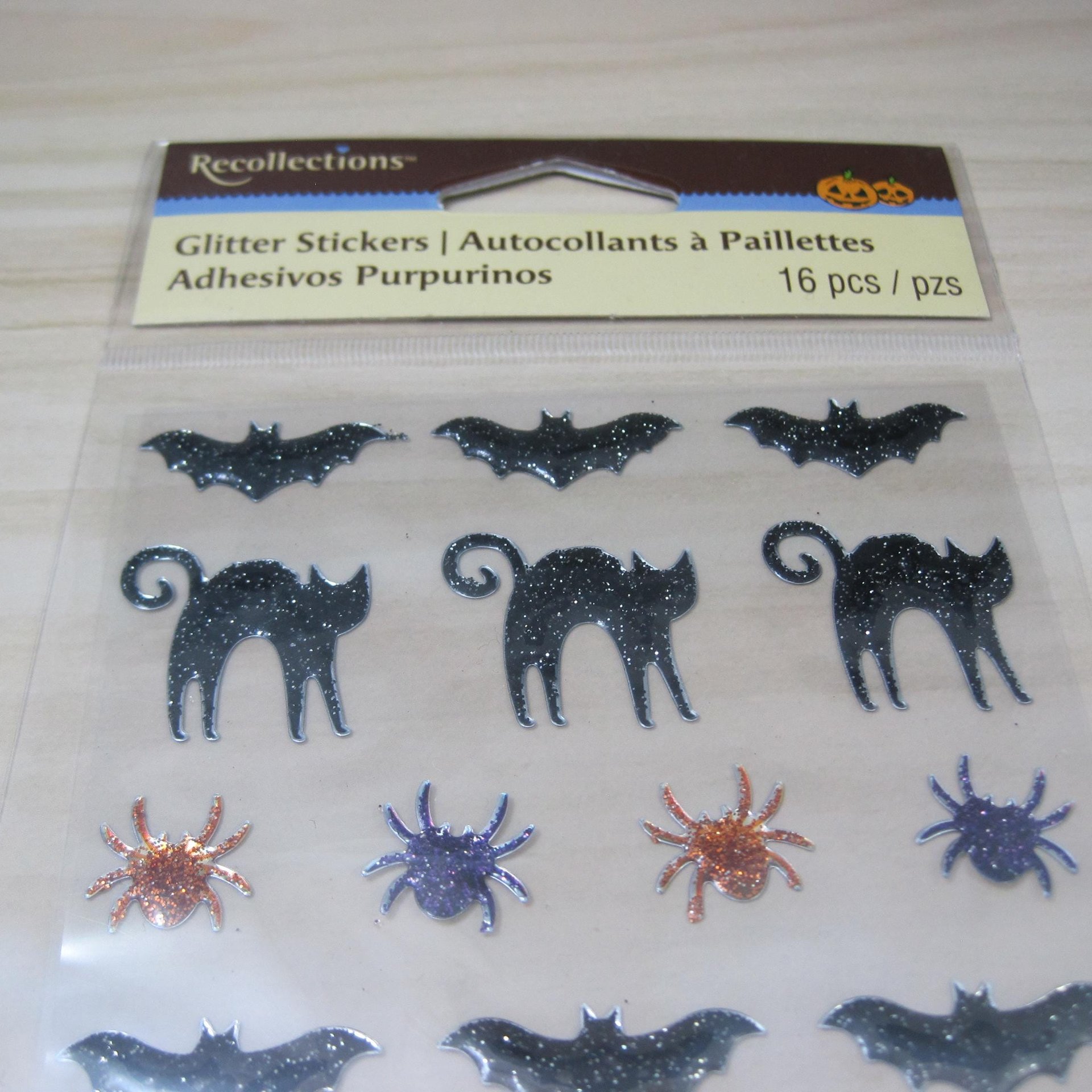 Glitter Cat Bat Spider Halloween Stickers Recollections Scrapbooking