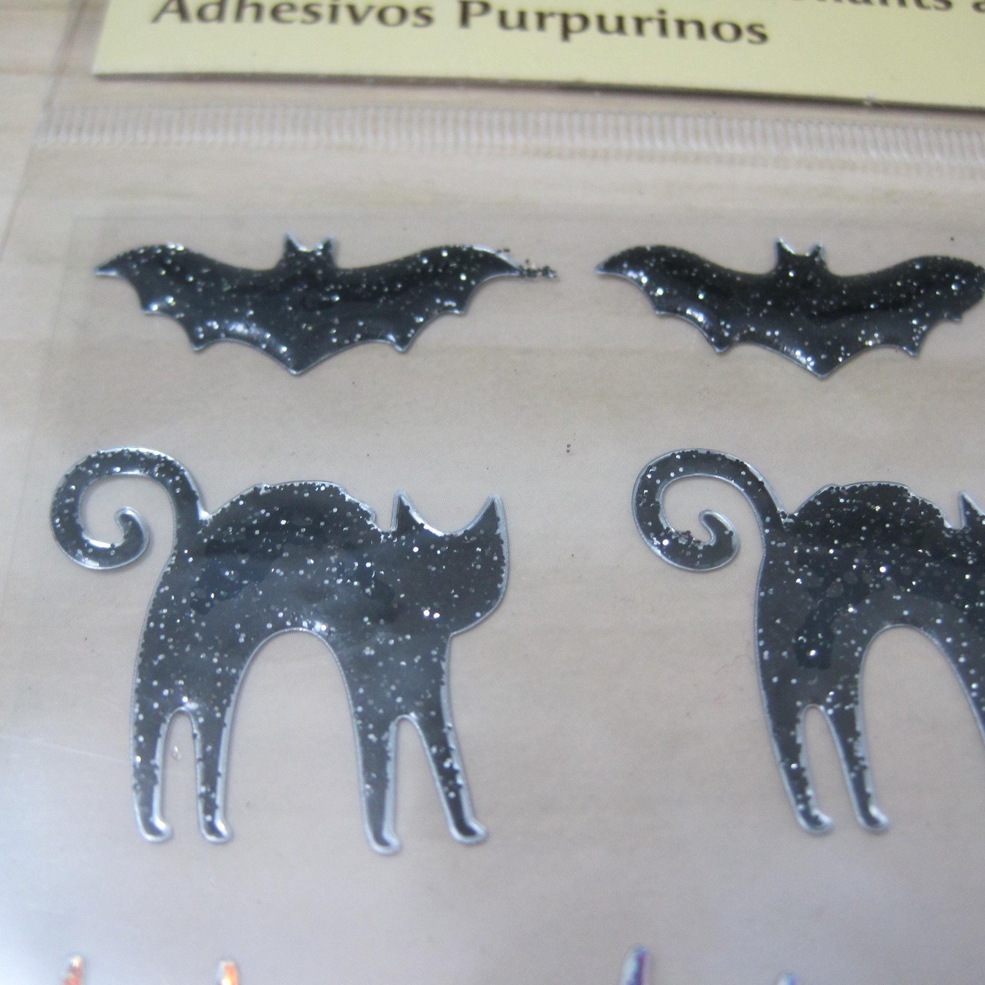 Glitter Cat Bat Spider Halloween Stickers Recollections Scrapbooking