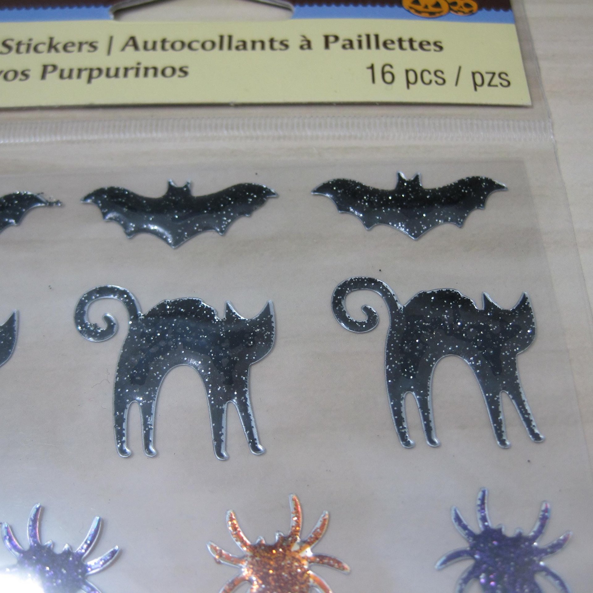 Glitter Cat Bat Spider Halloween Stickers Recollections Scrapbooking