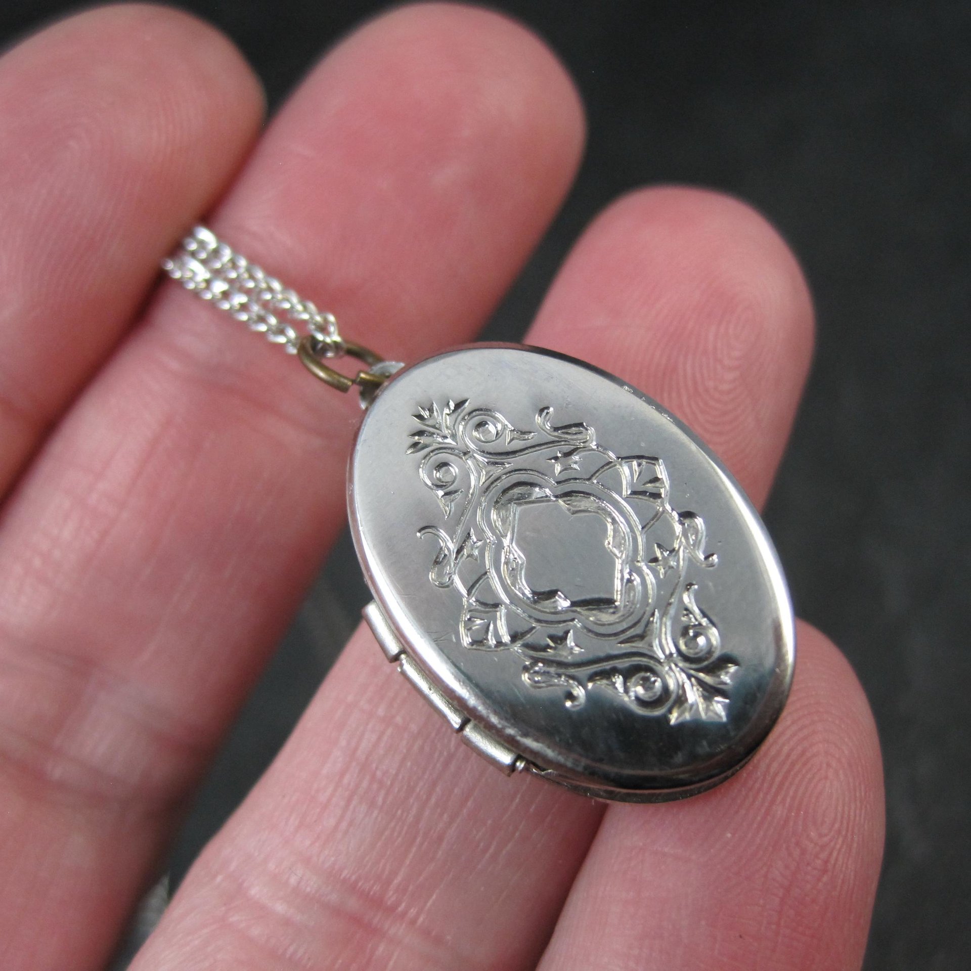 Vintage Etched Locket Pendant