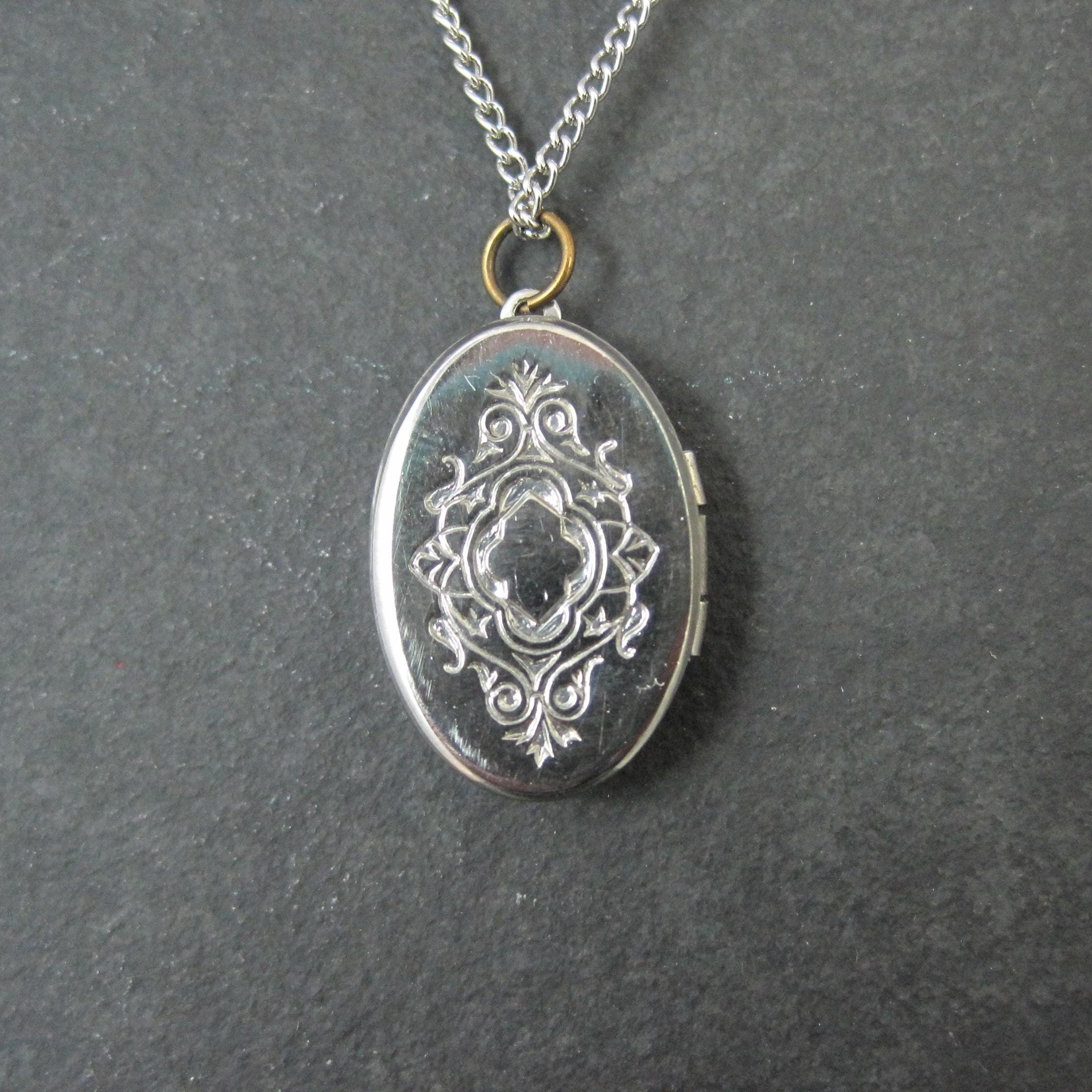 Vintage Etched Locket Pendant