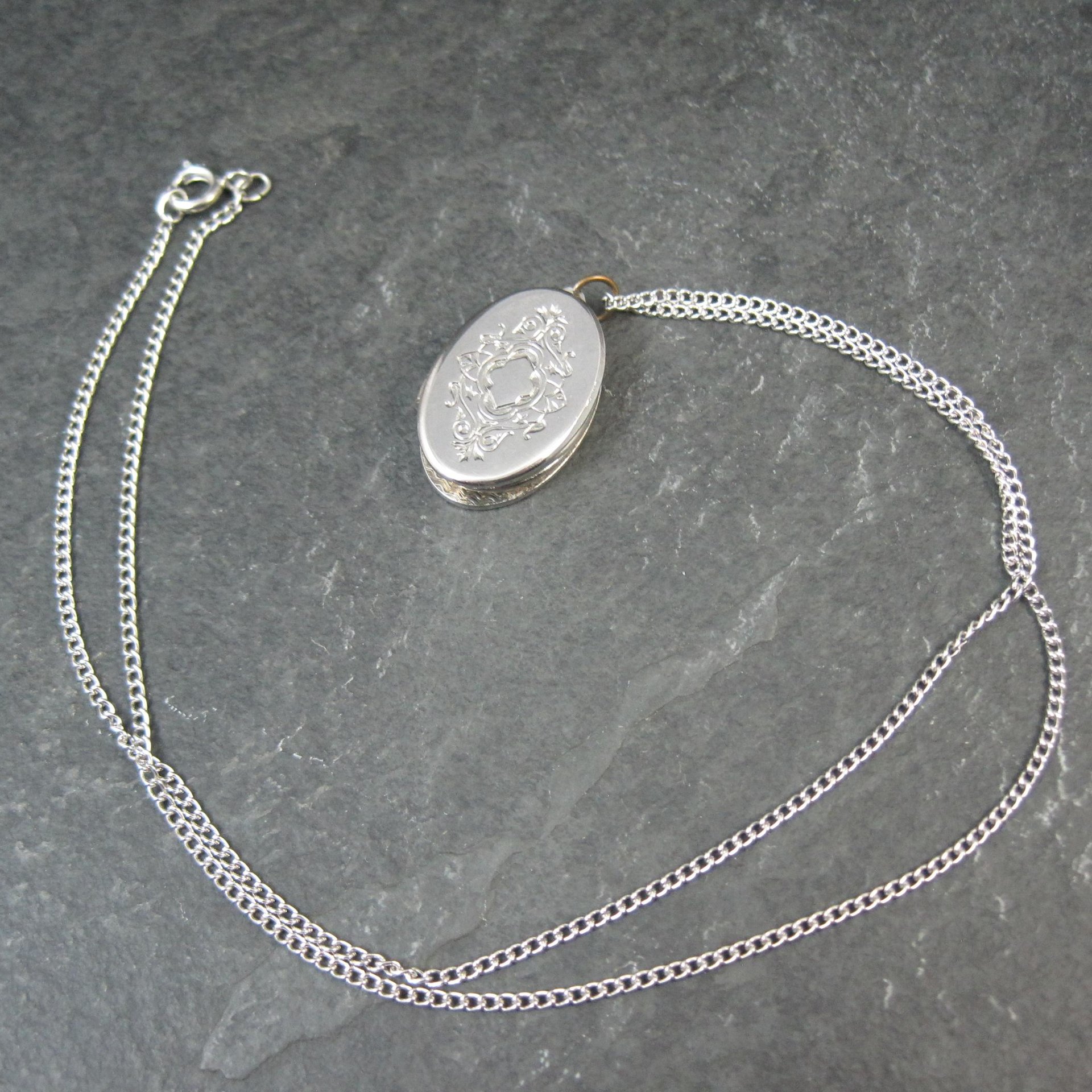 Vintage Etched Locket Pendant
