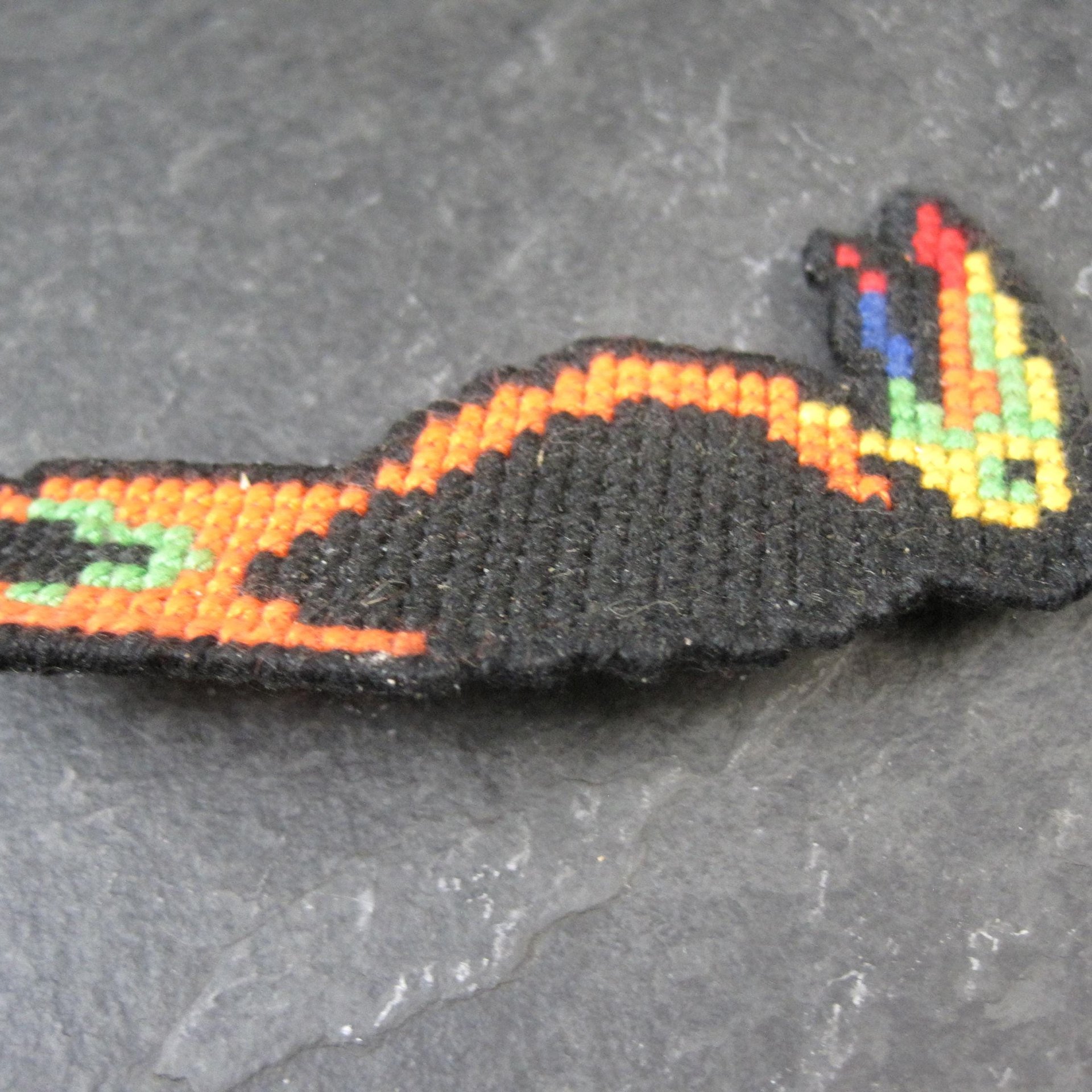 Vintage Cross Stitch Toucan Brooch Pin