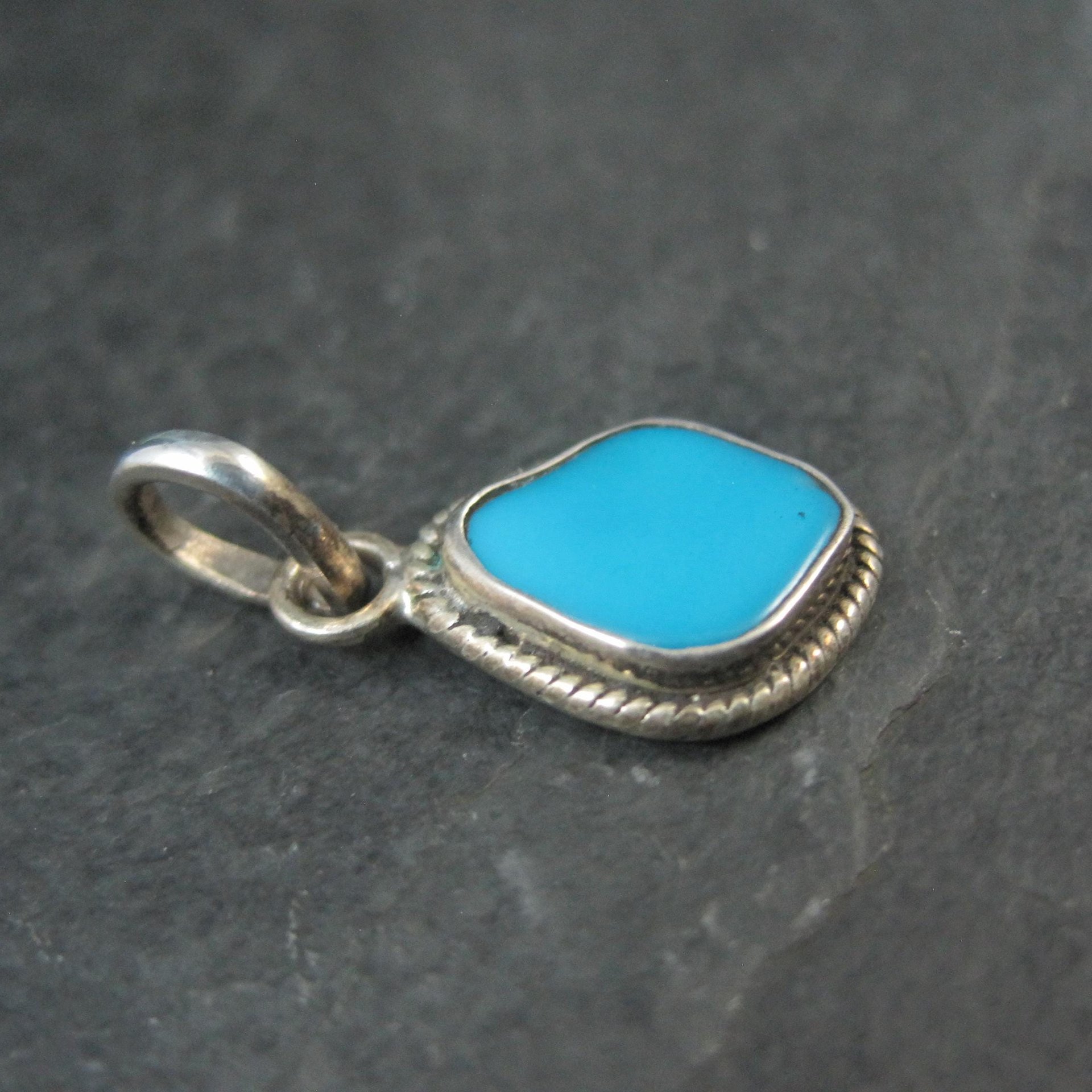 Simple Sterling Turquoise Pendant