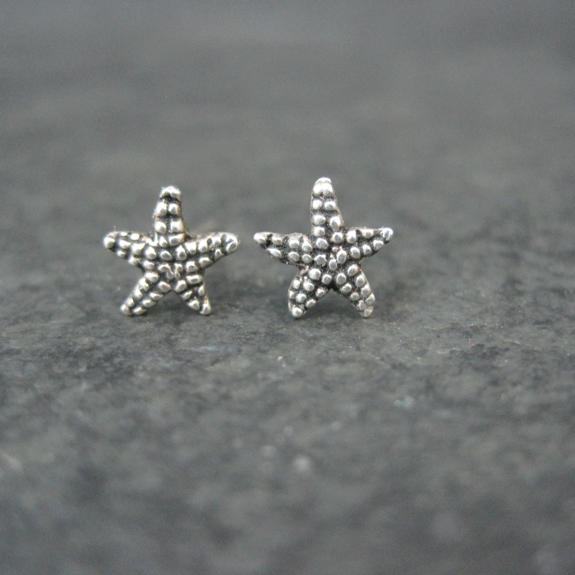 Tiny Vintage Sterling Starfish Earrings