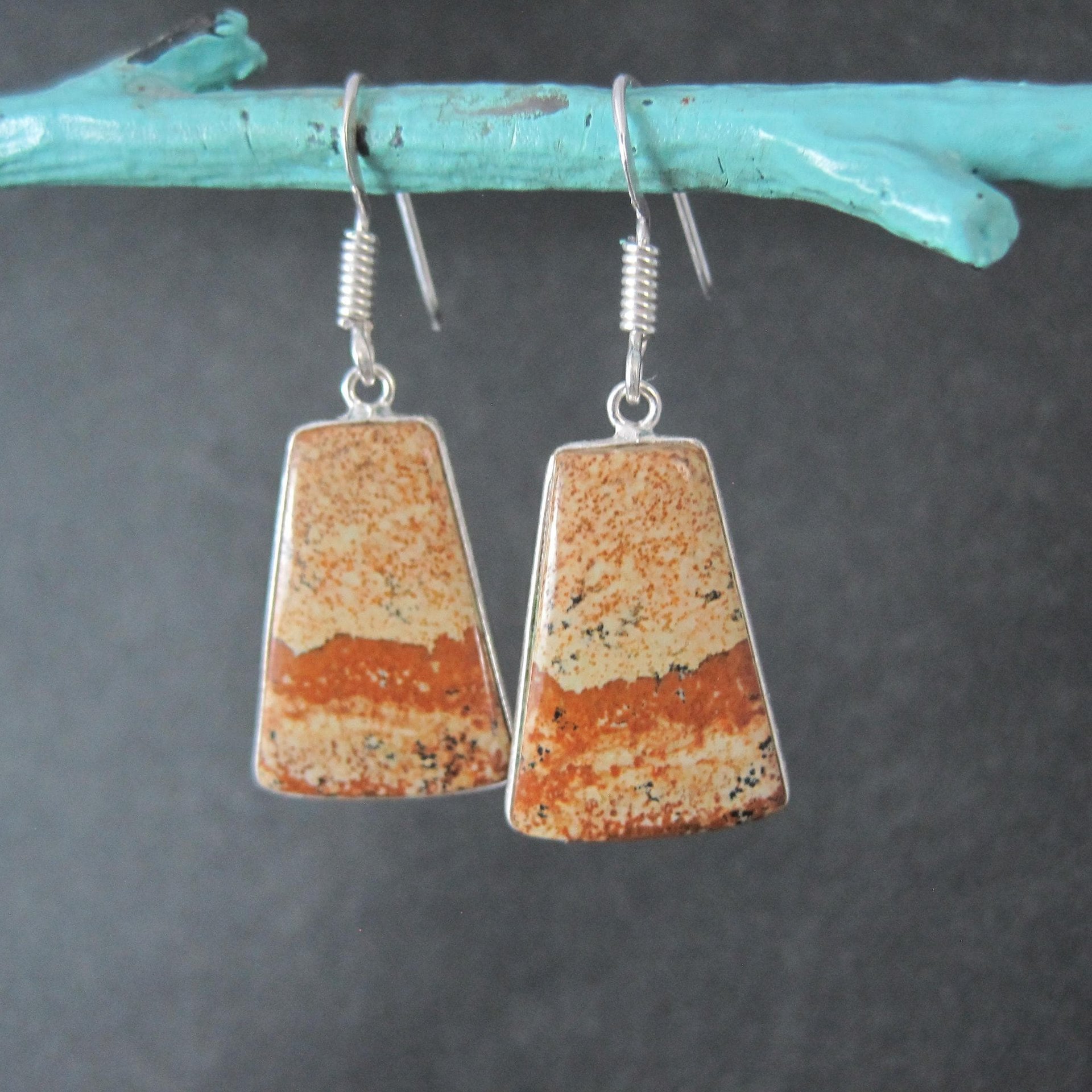 Simple Jasper Earrings Sterling Silver