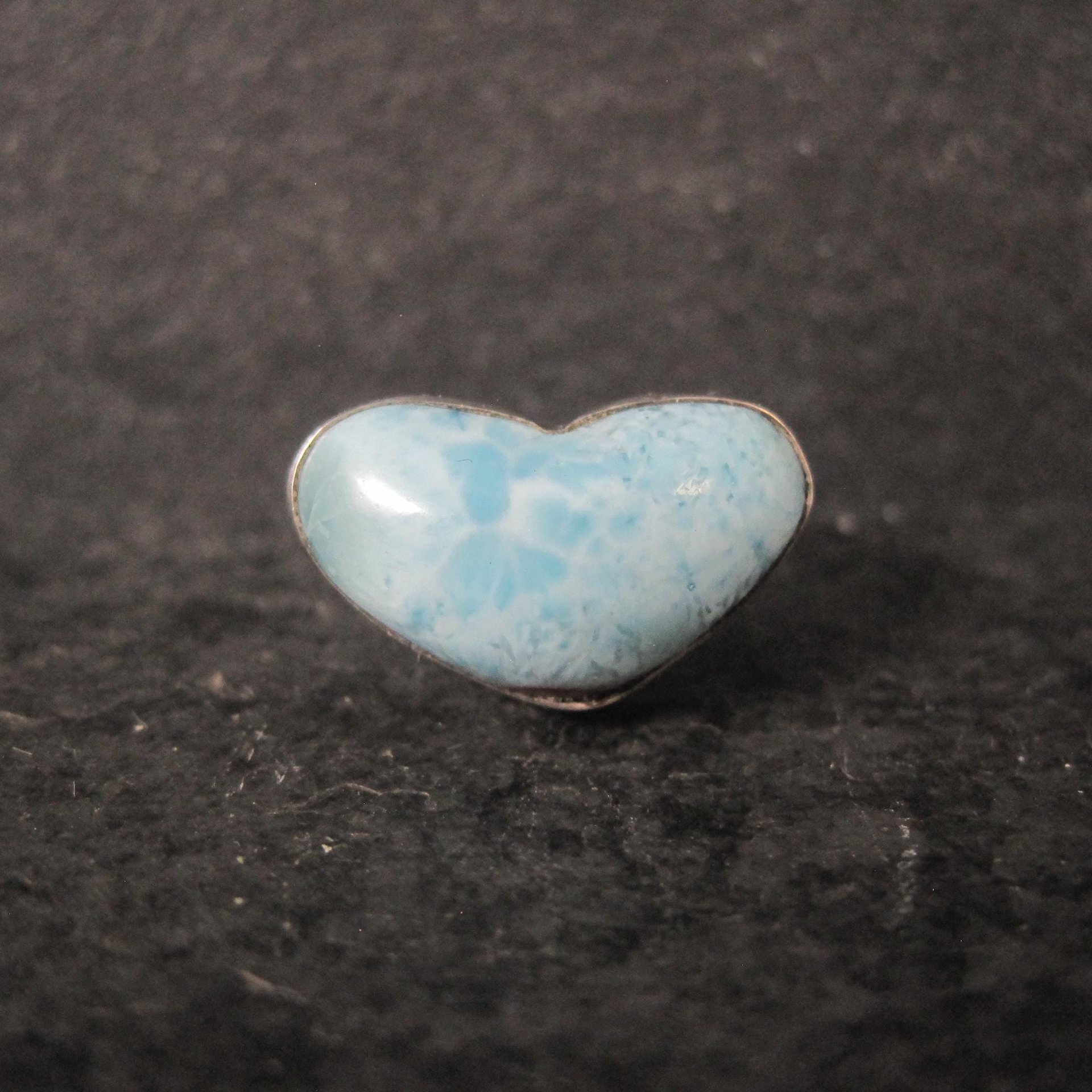 Larimar Heart Ring Sterling Silver Adjustable