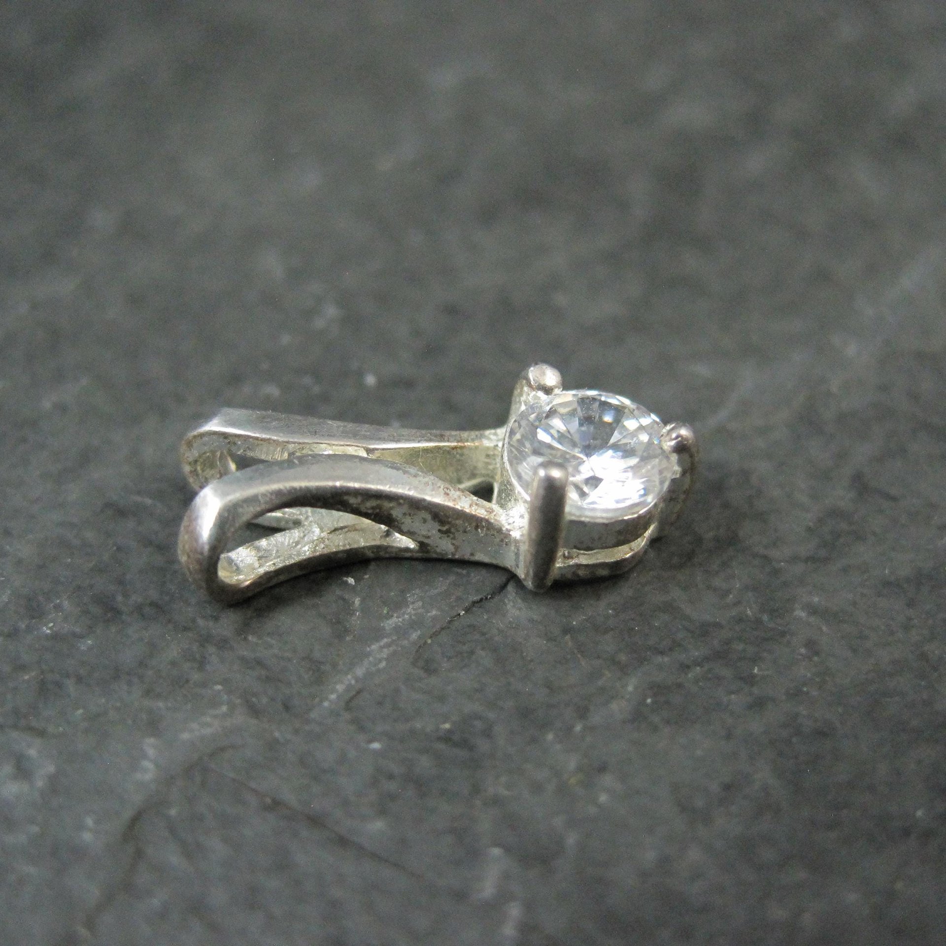Tiny Sterling Silver Cz Pendant