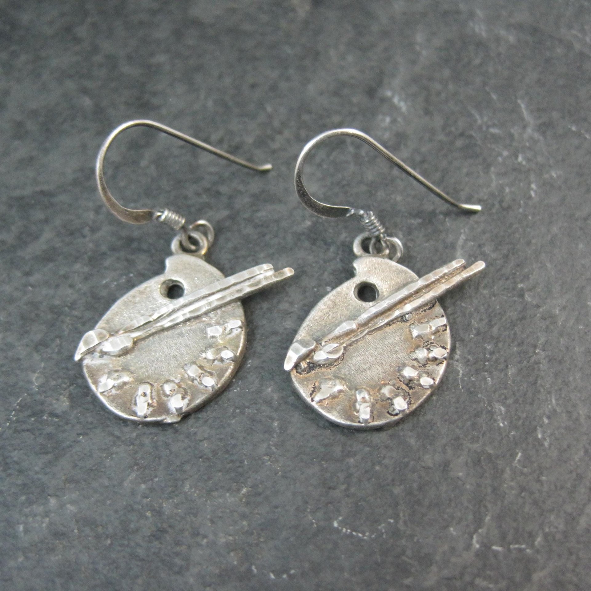 Vintage Sterling Painters Pallet Earrings