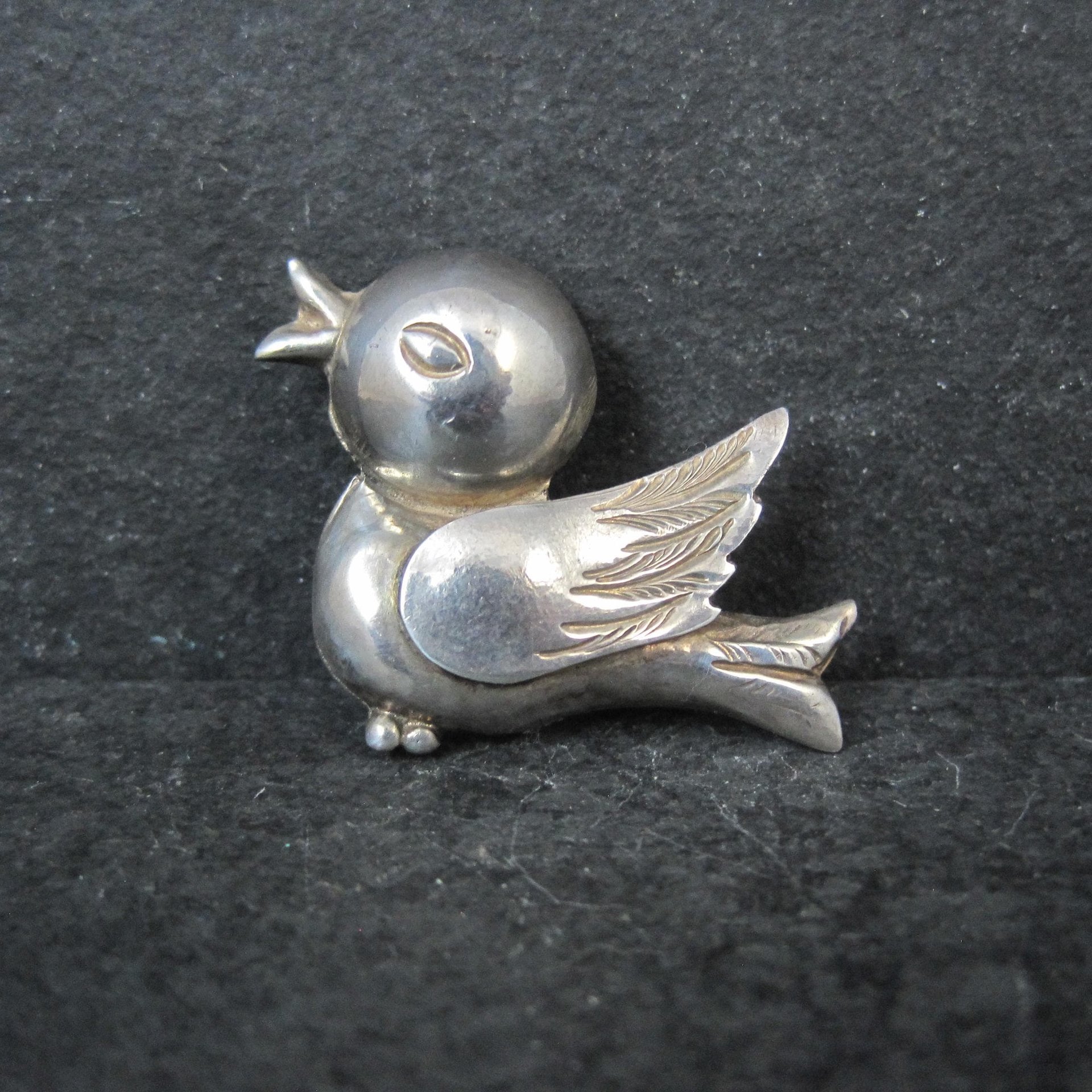 Vintage Sterling Bird Brooch Mexican Silver