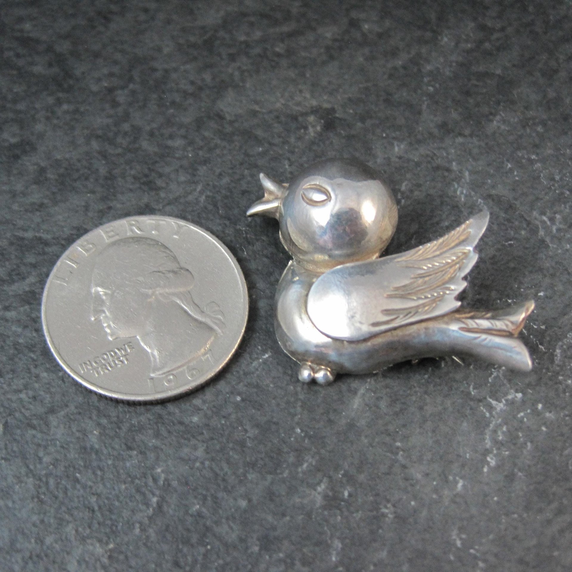 Vintage Sterling Bird Brooch Mexican Silver