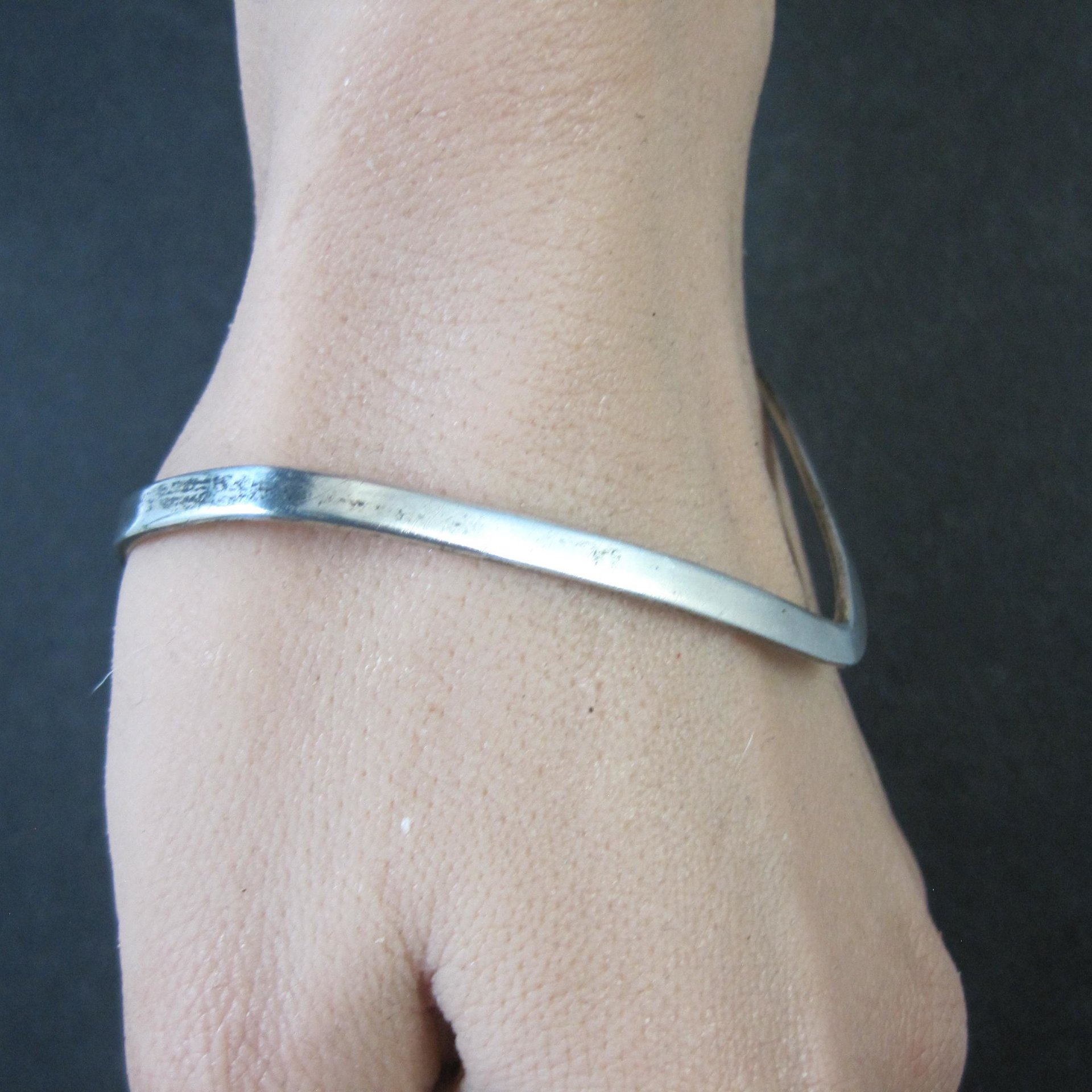 Dainty Sterling Silver Sweater Cuff Bracelet 6.5 Inches