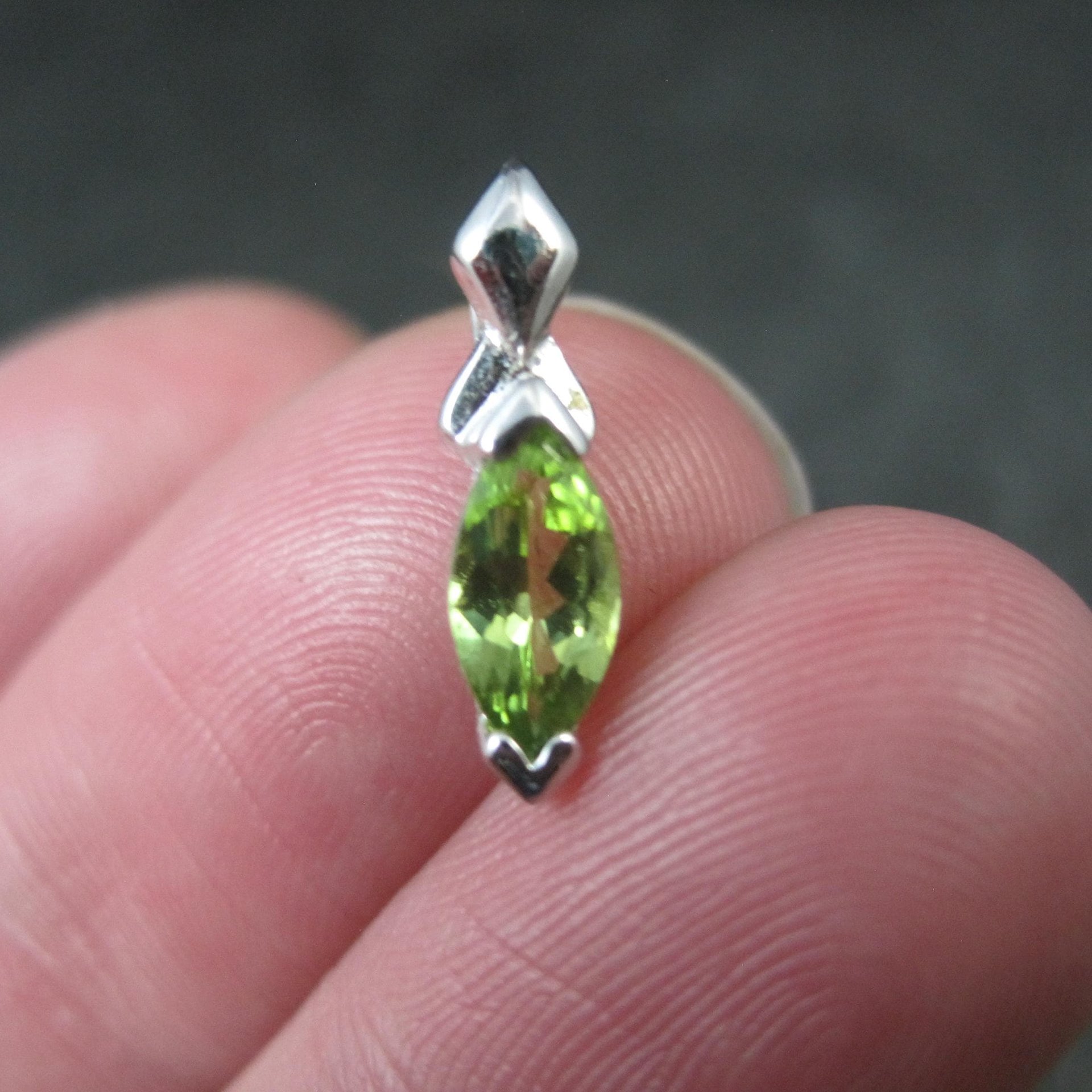 Tiny Sterling Peridot Pendant