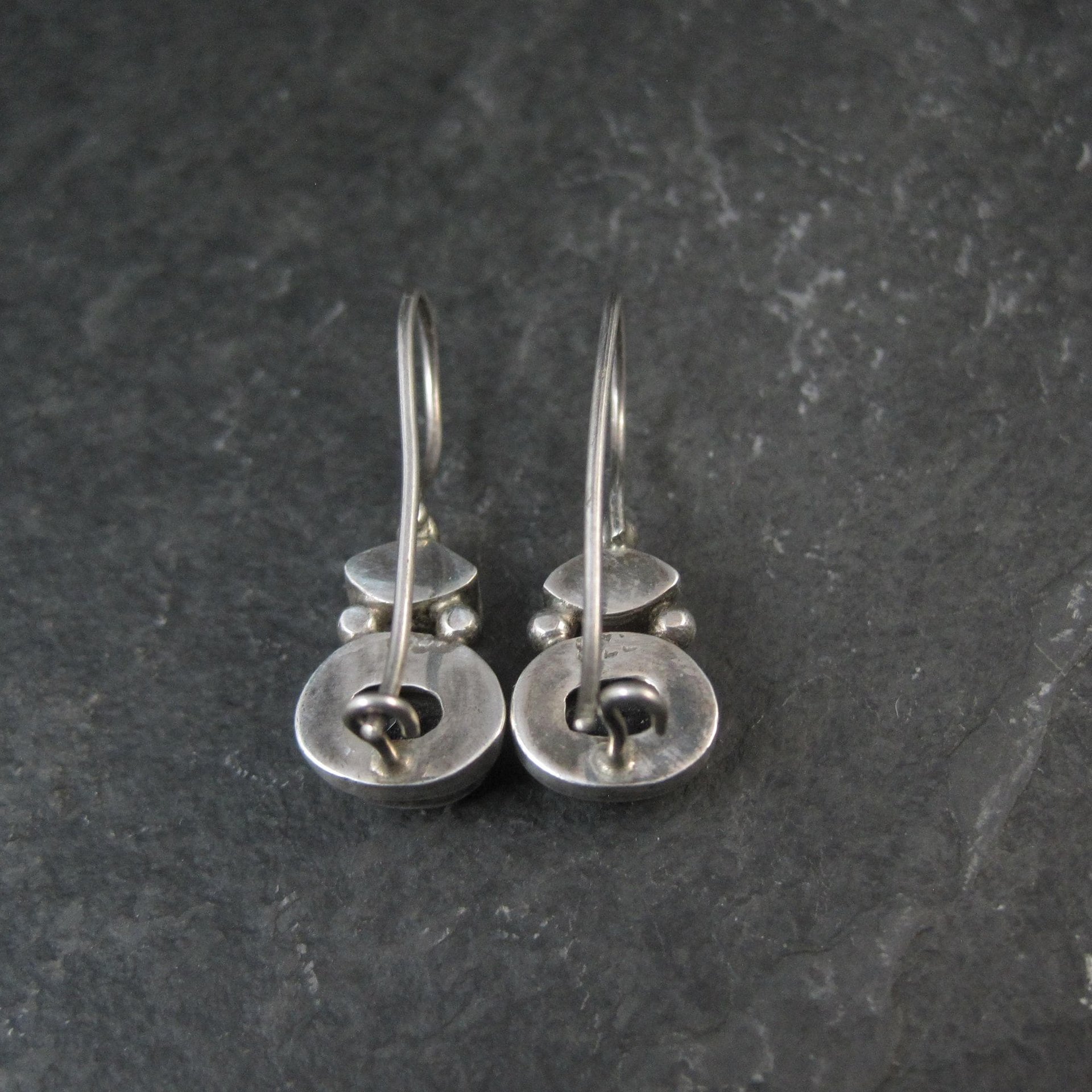 Sterling Garnet Smoky Quartz Earrings Latch Back