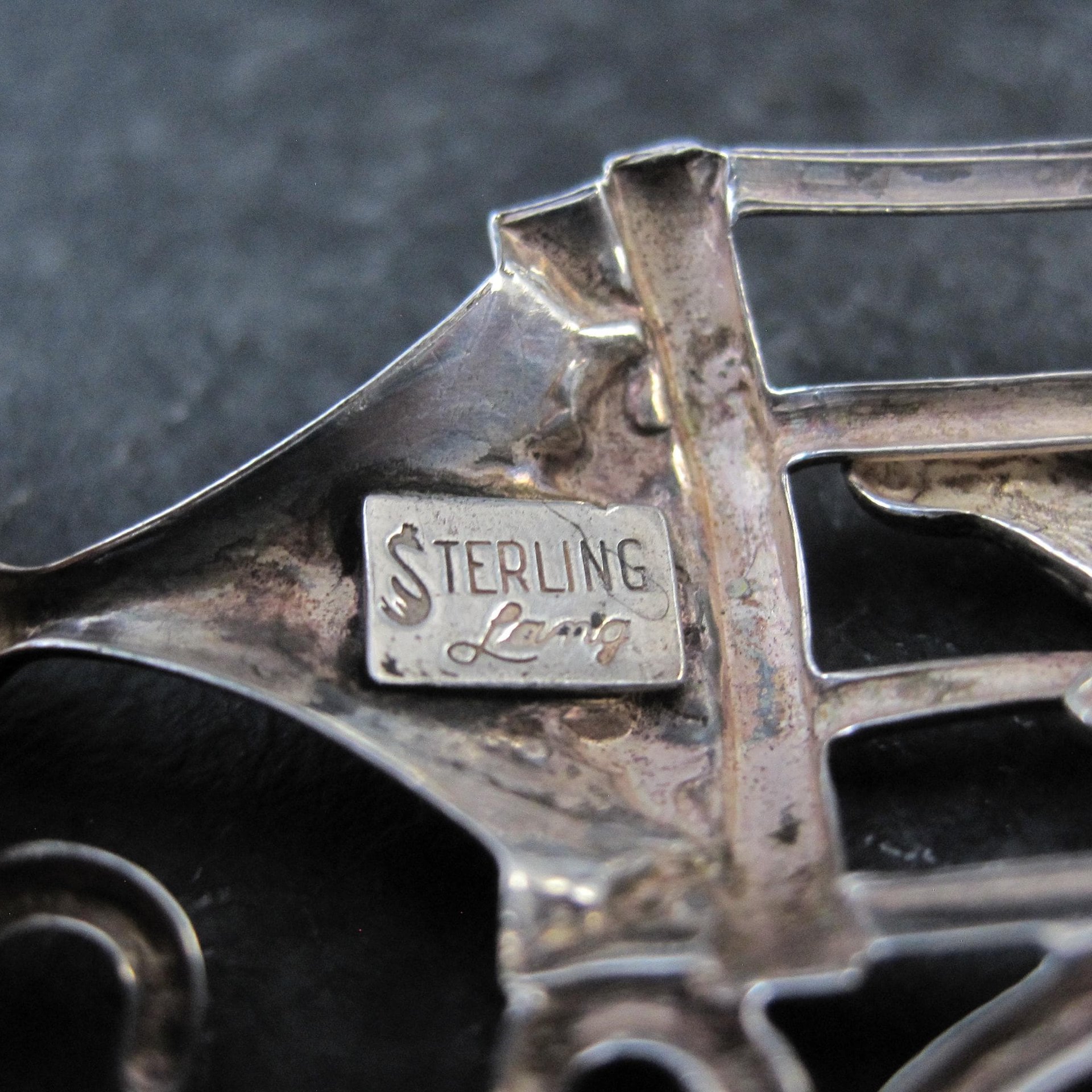 Vintage Sterling Silver Bird in Birdcage Brooch