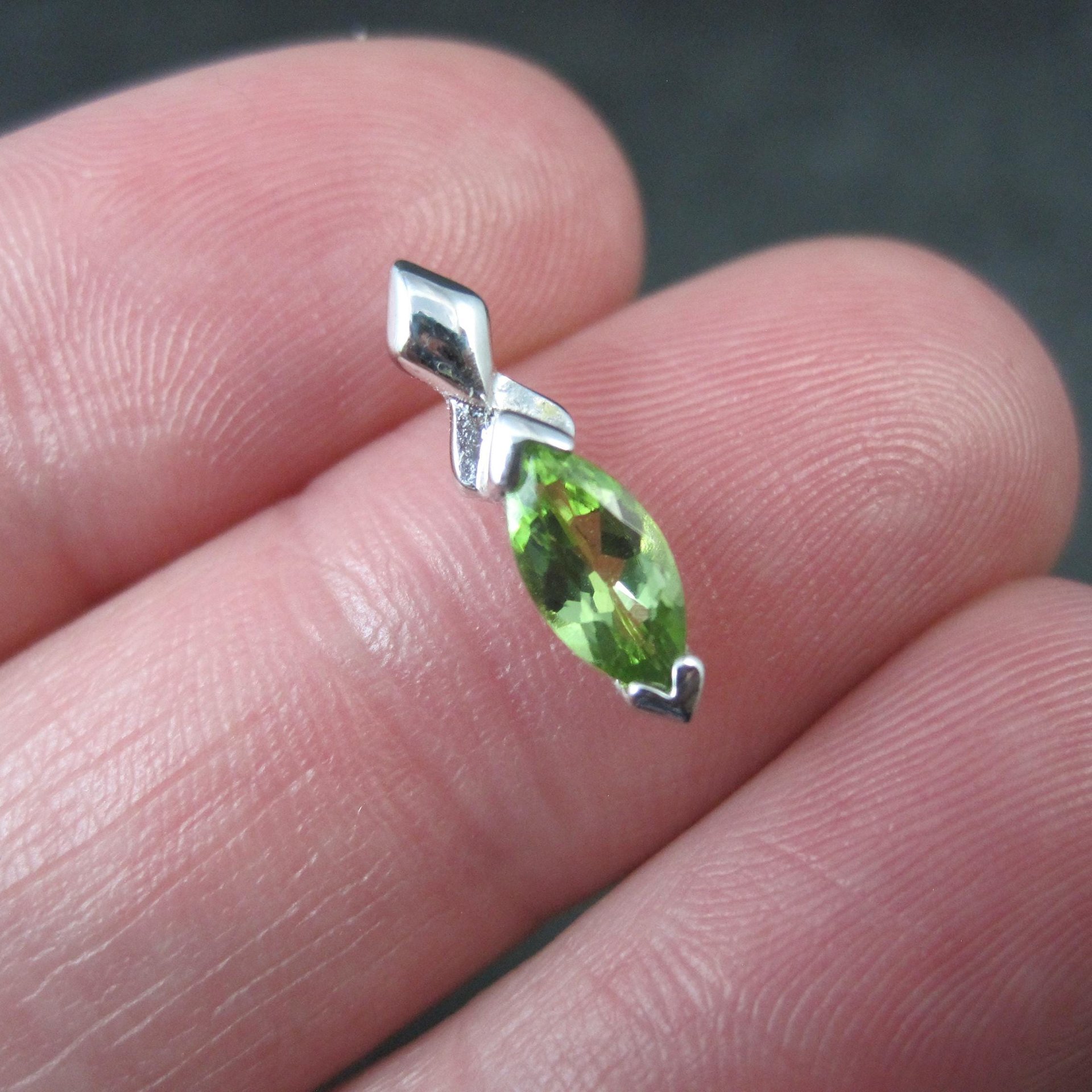 Tiny Sterling Peridot Pendant