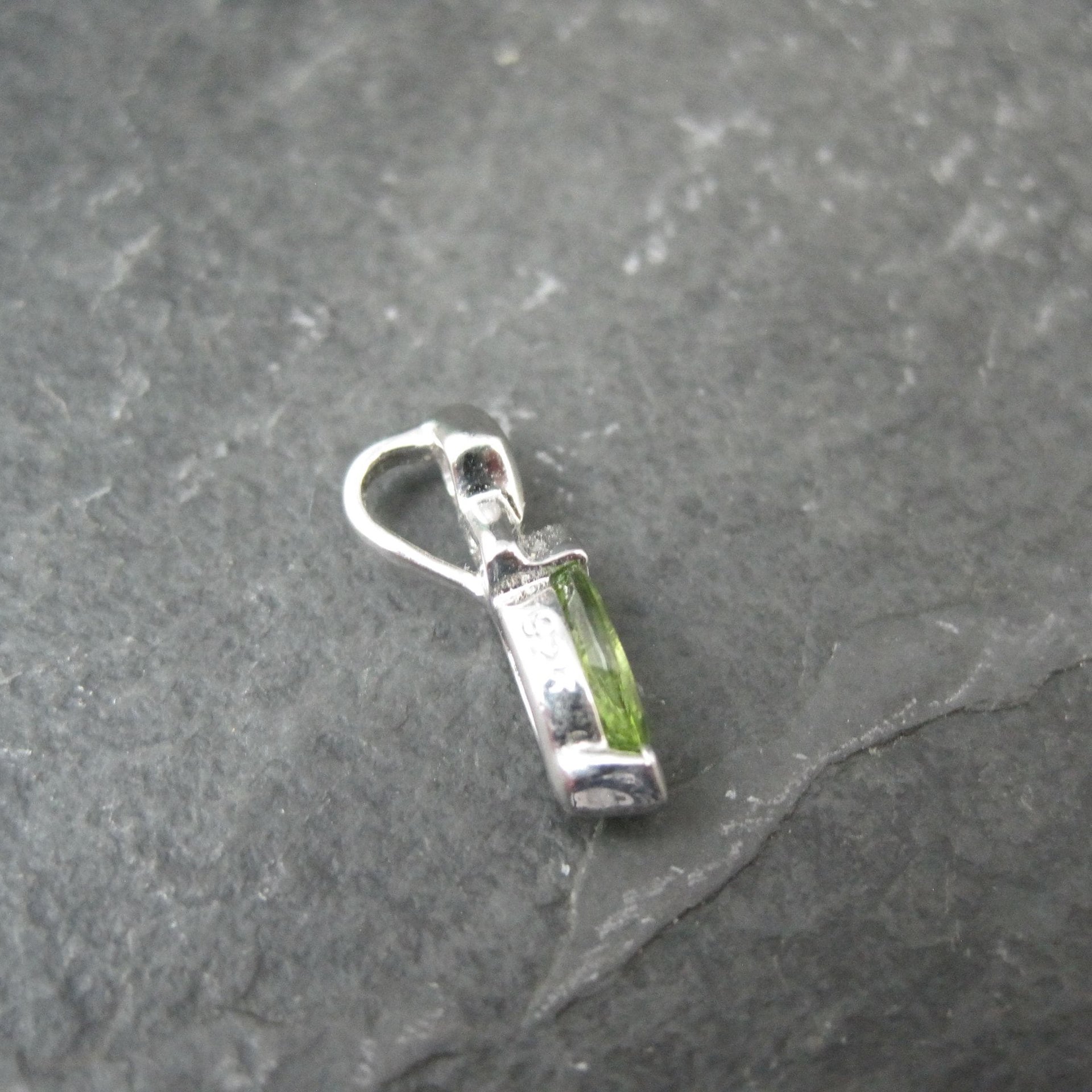Tiny Sterling Peridot Pendant