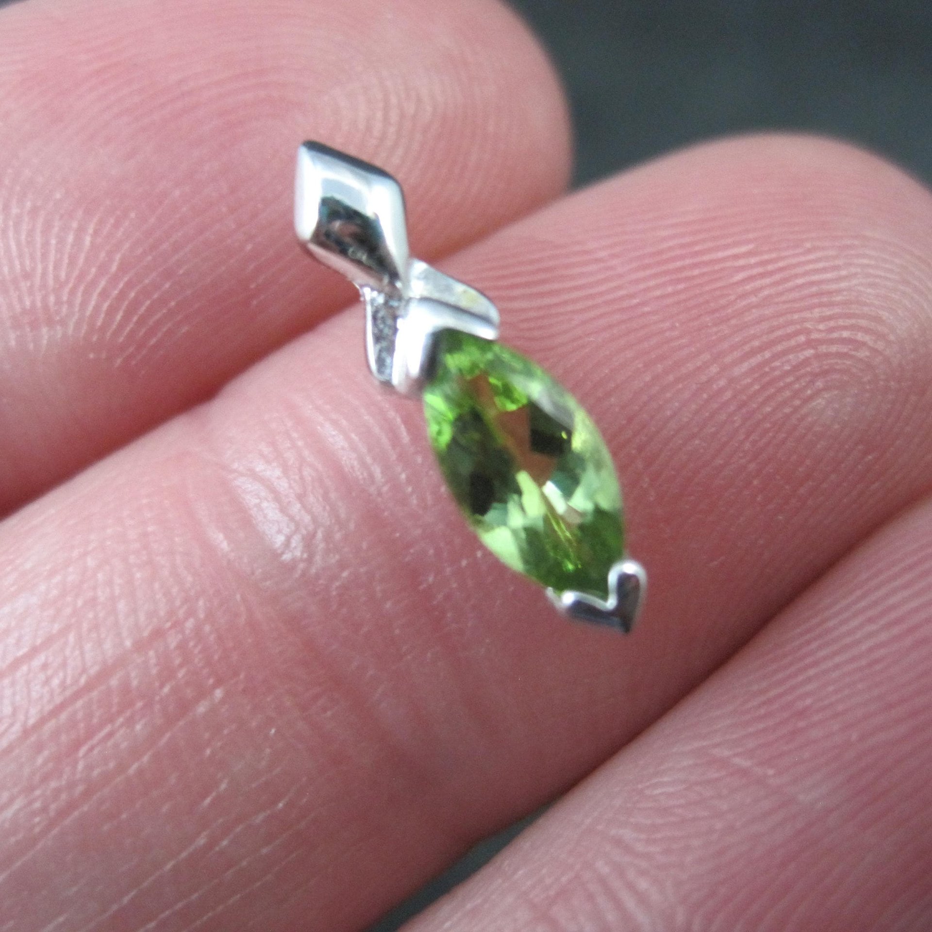 Tiny Sterling Peridot Pendant