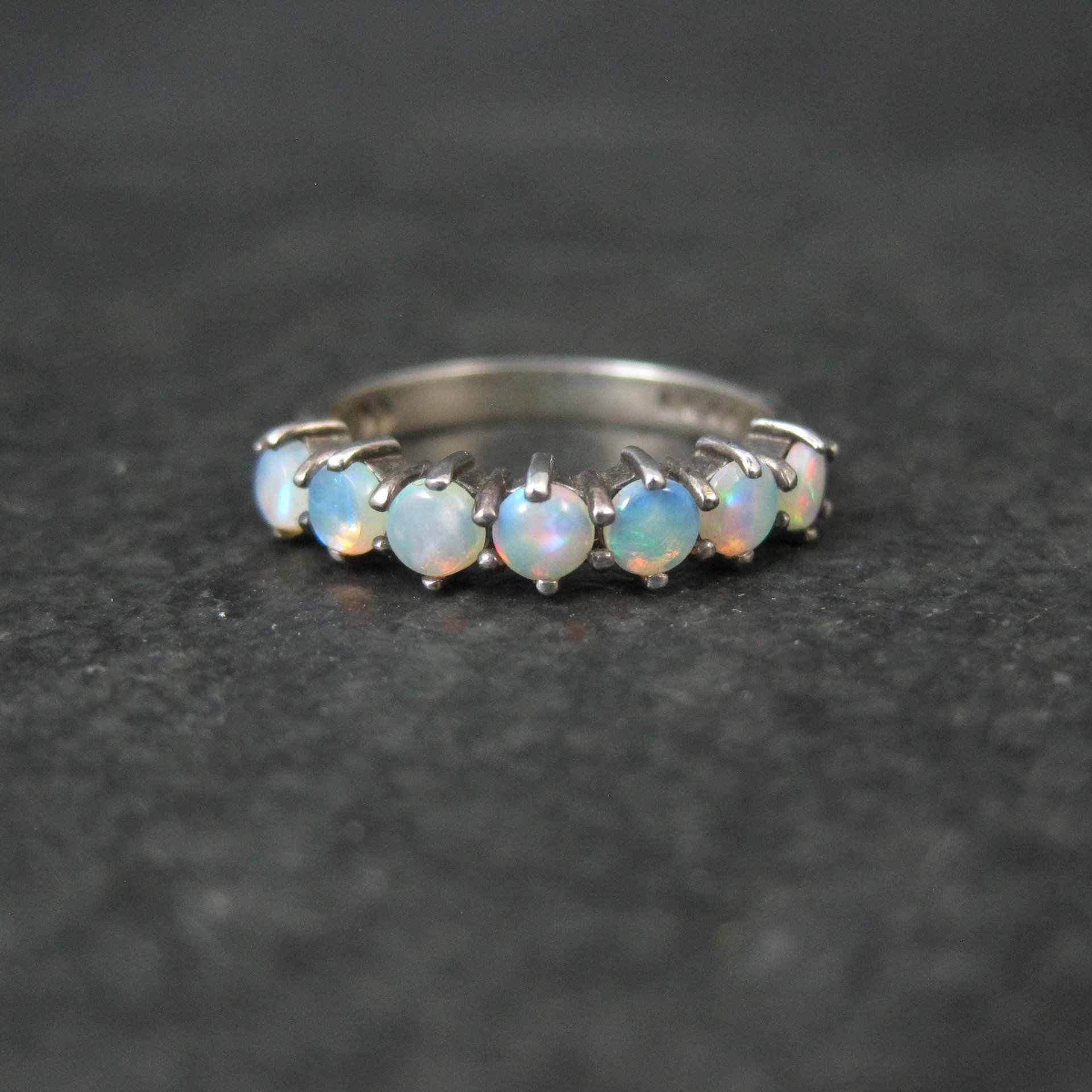 Vintage Sterling Opal Ring Size 5.5 British Silver