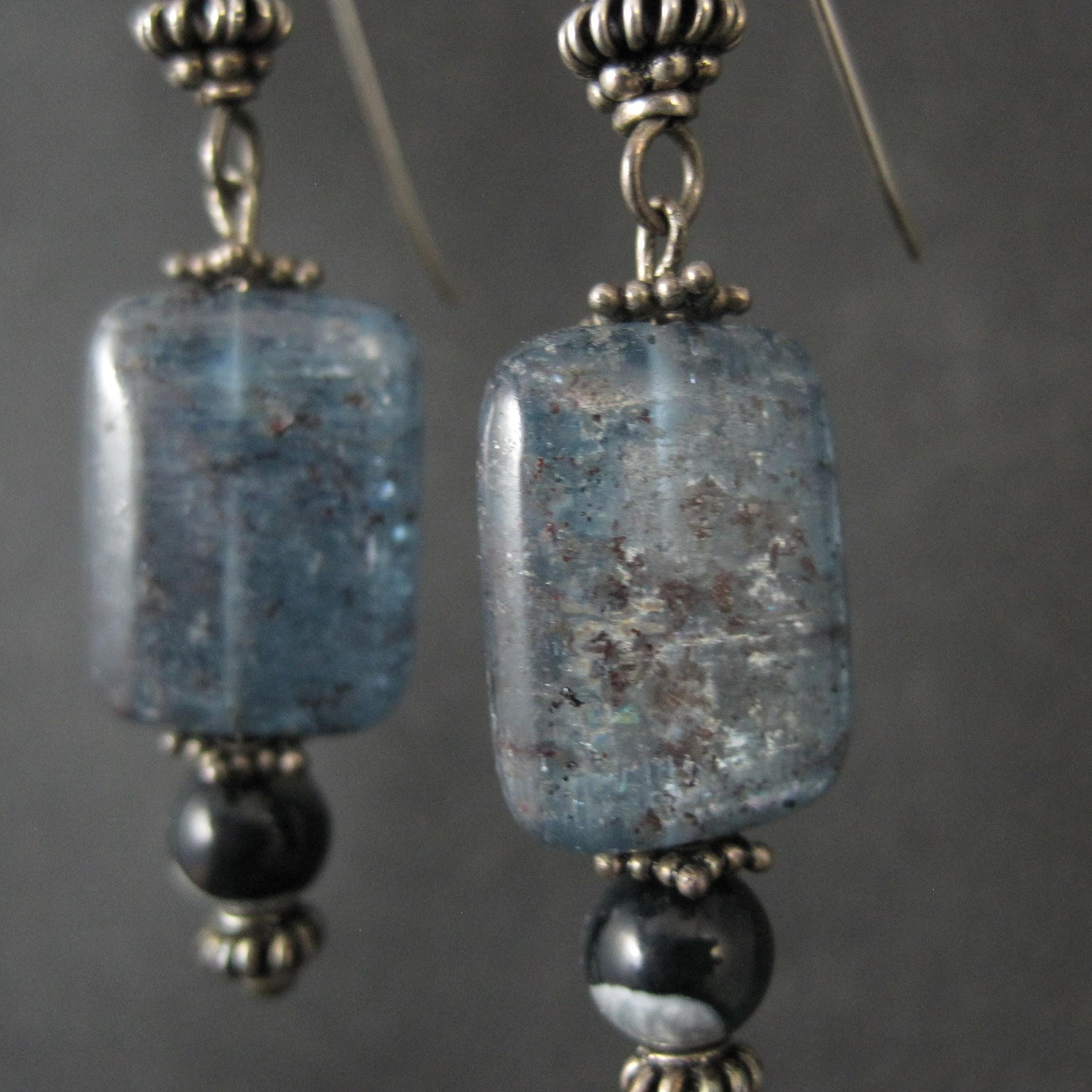 Long Sterling Silver Kyanite Earrings