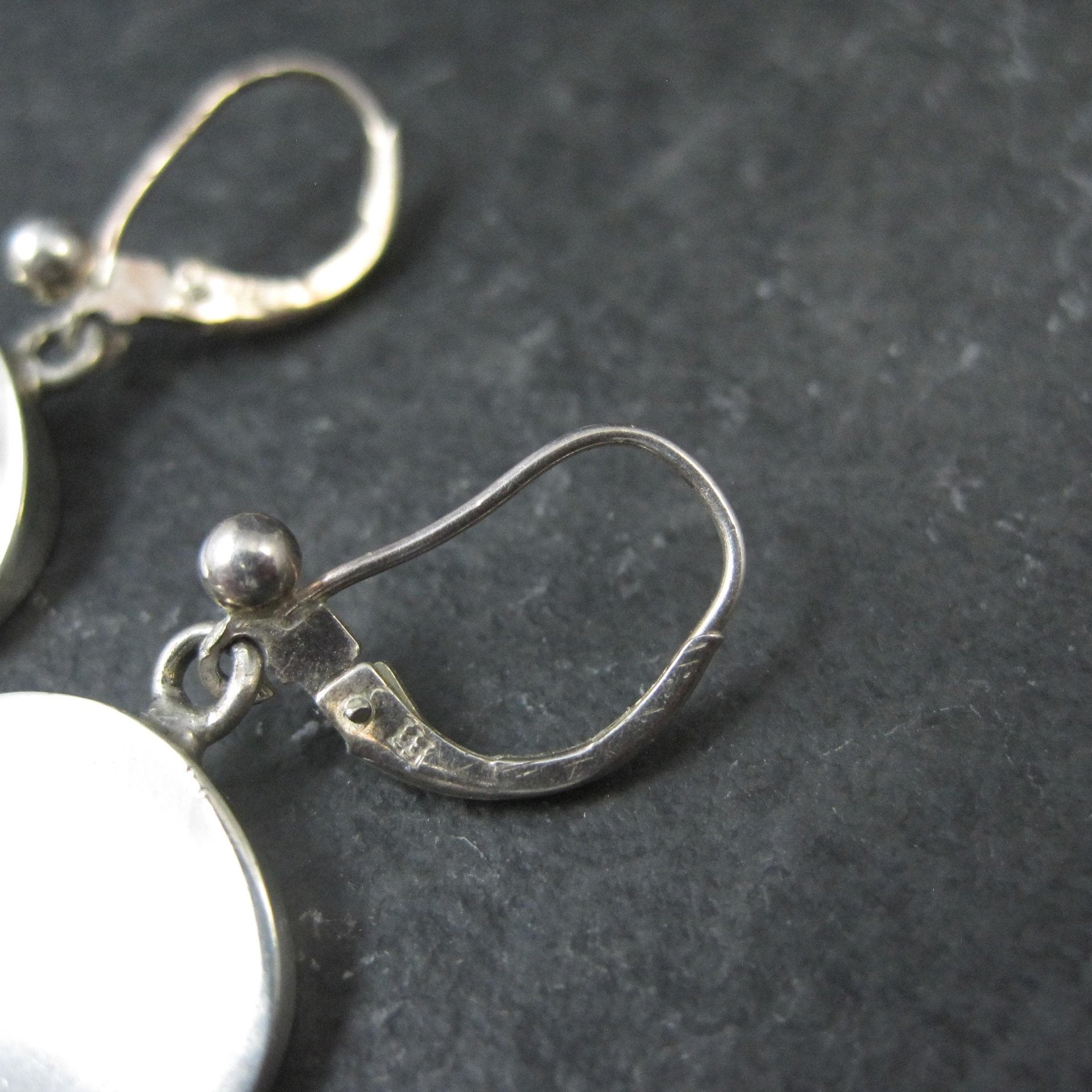 Vintage Sterling Concave Circle Earrings MCM Barra