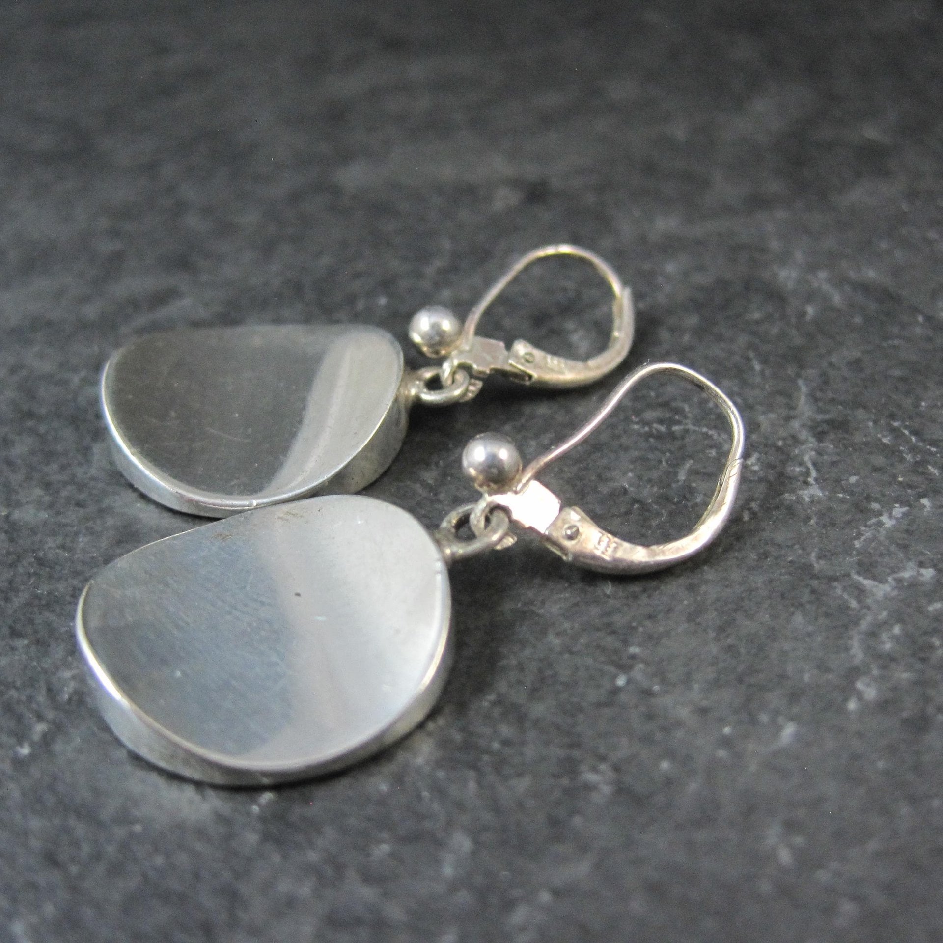 Vintage Sterling Concave Circle Earrings MCM Barra