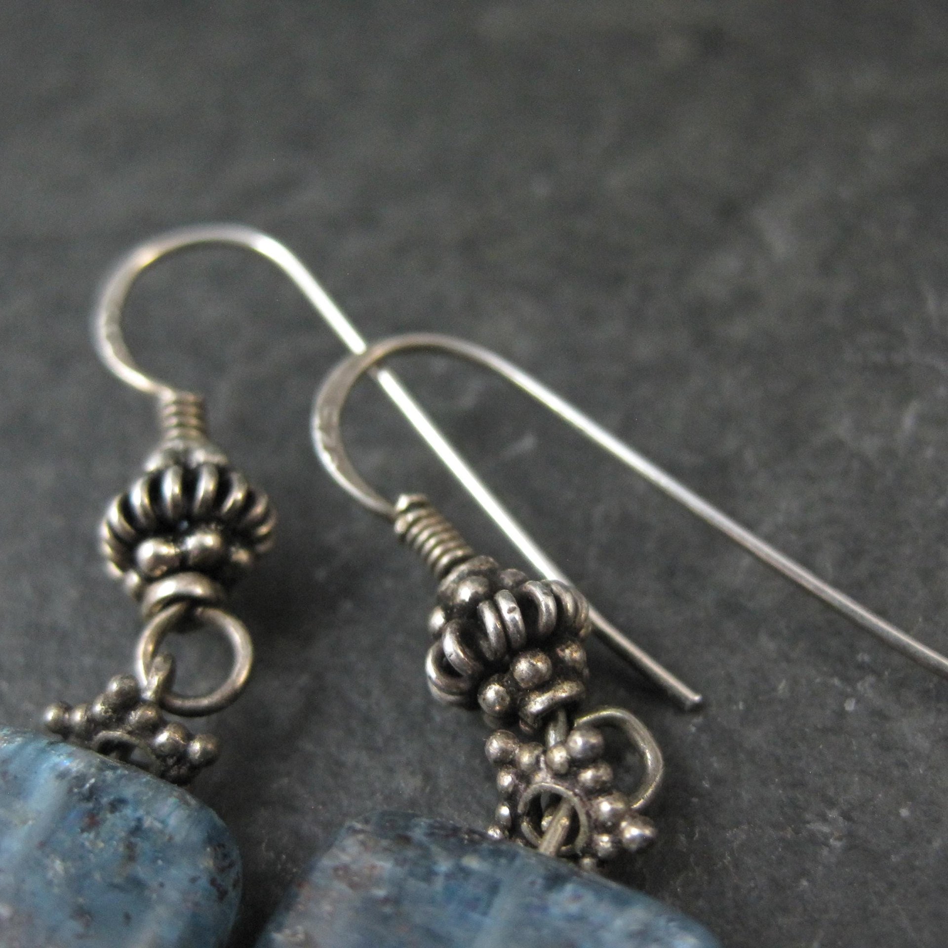 Long Sterling Silver Kyanite Earrings