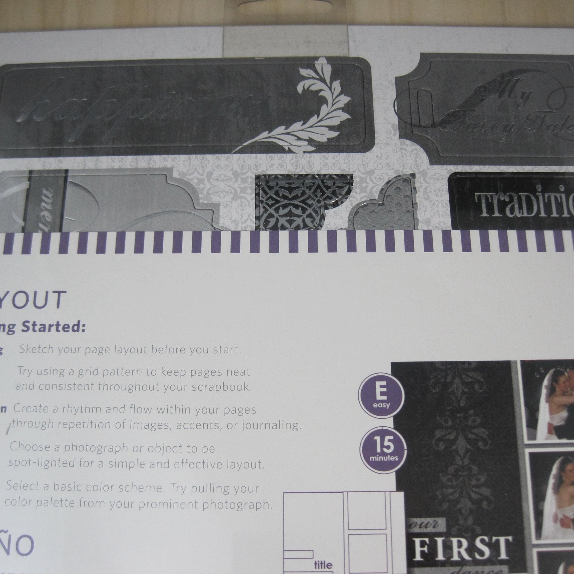 Black Silver White Wedding Foil Chipboard Accents Scrapbooking