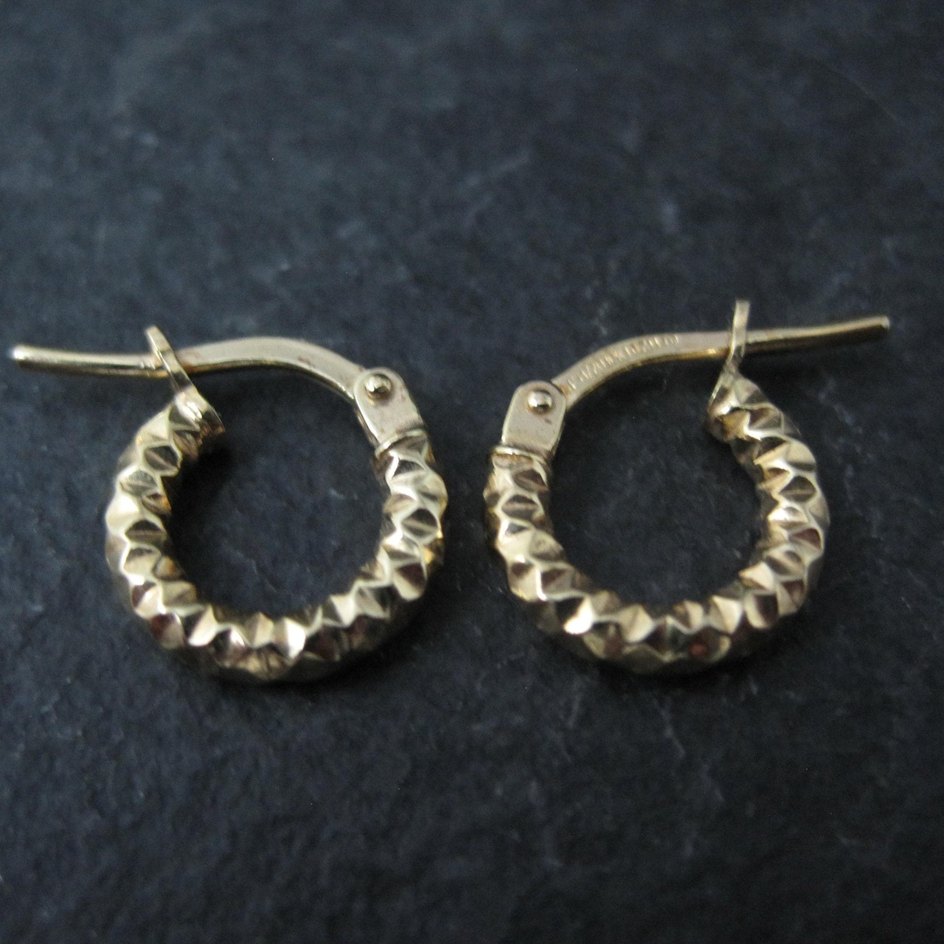 Tiny Gold Hoop Earrings 10mm 10K Gold Filled New Old Stock