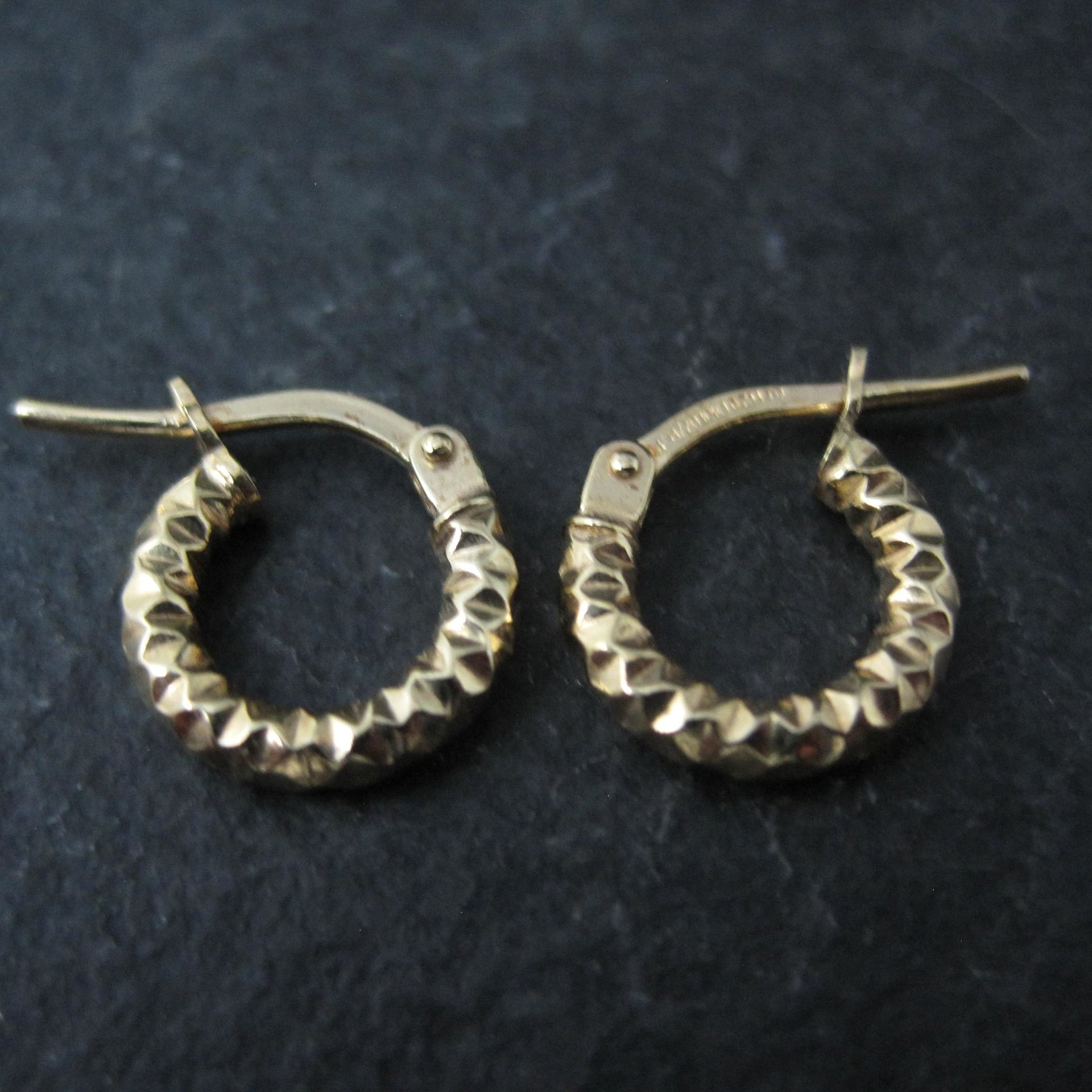 Tiny Gold Hoop Earrings 10mm 10K Gold Filled New Old Stock
