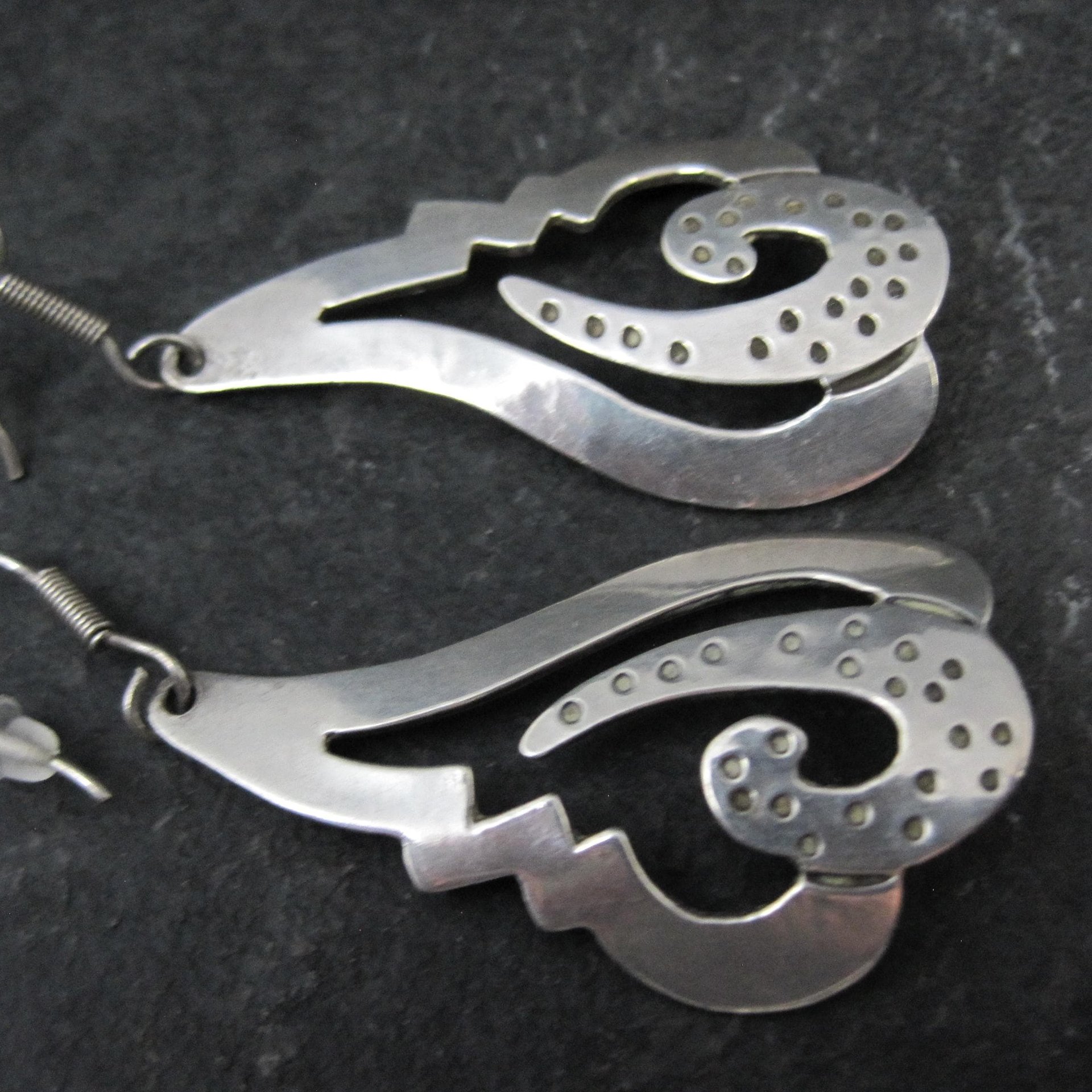 Mid Century Mexican Sterling Silver Earrings