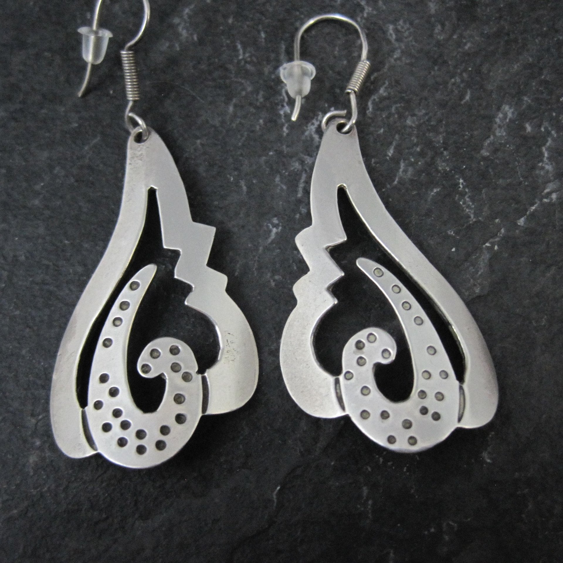 Mid Century Mexican Sterling Silver Earrings