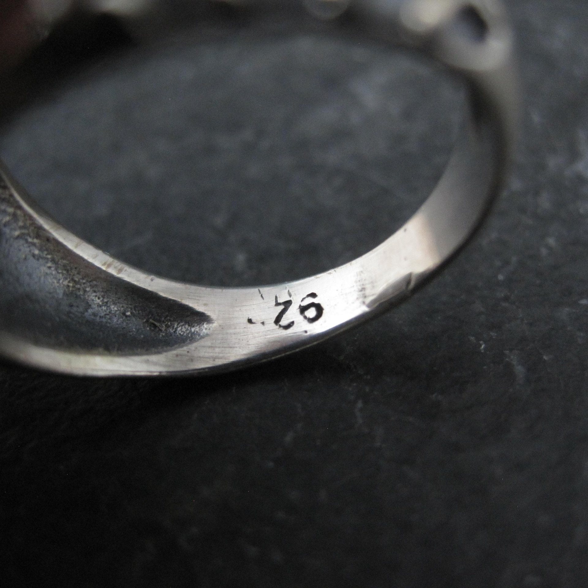 Vintage Sterling Silver Blue Topaz Ring Size 8