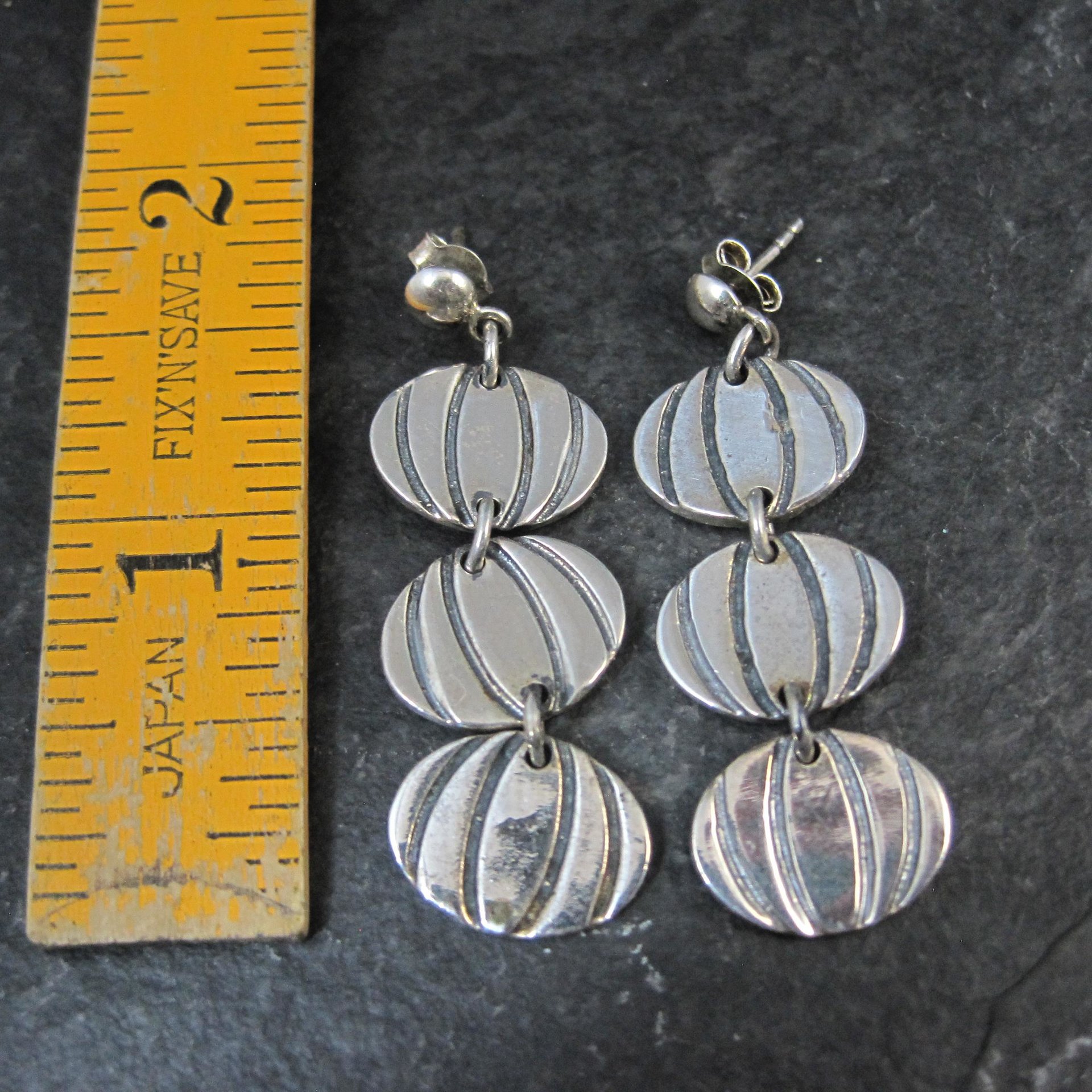 Vintage Sterling Silver Pumpkin Earrings