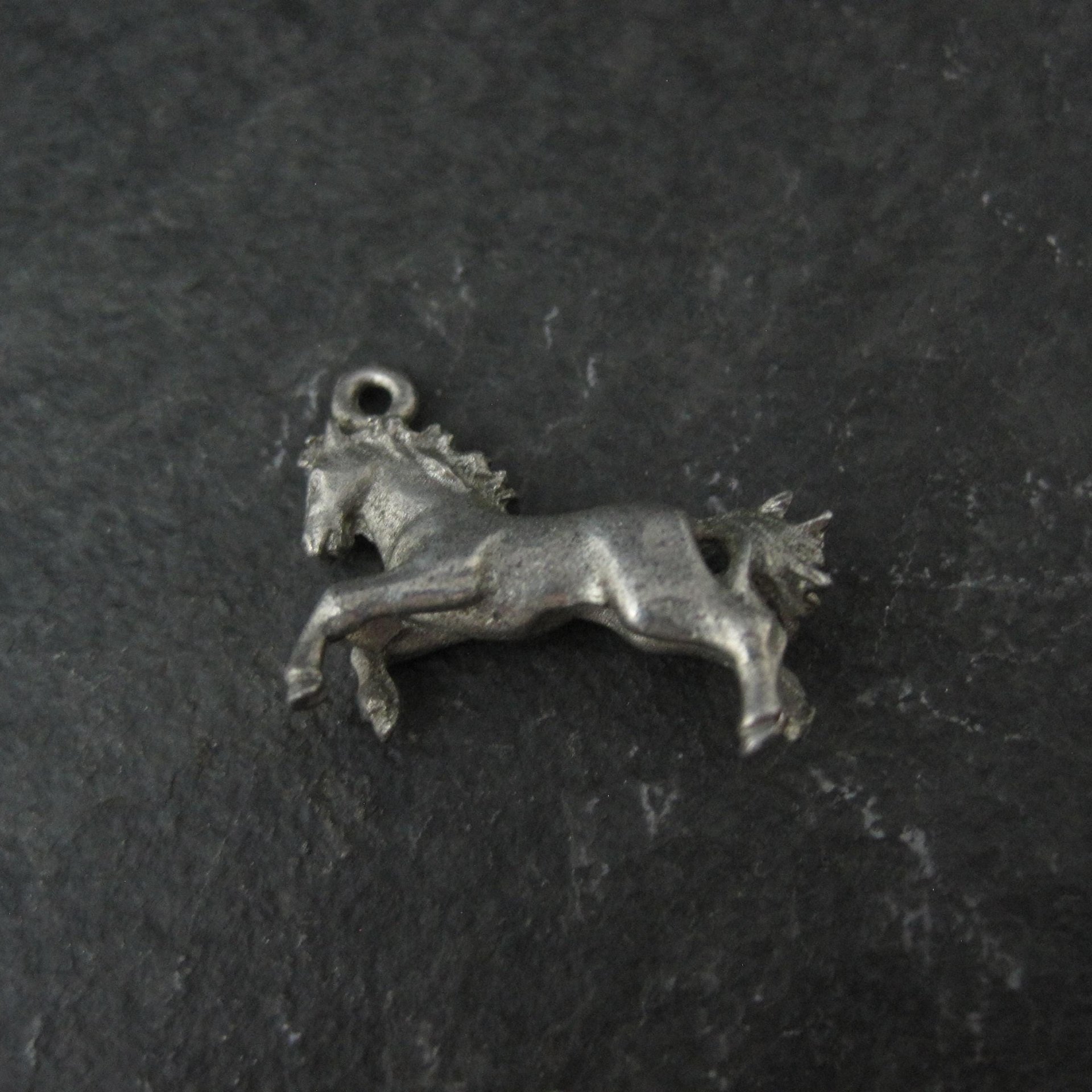 Tiny Pewter Rearing Horse Charm
