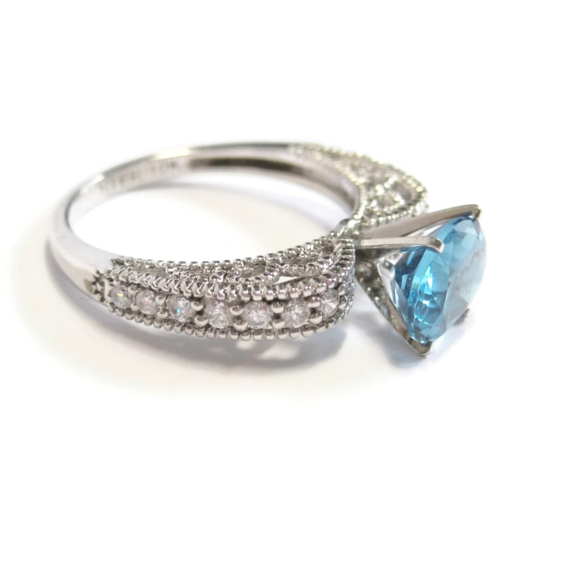 Oval Blue Topaz Engagement Ring Sz 8