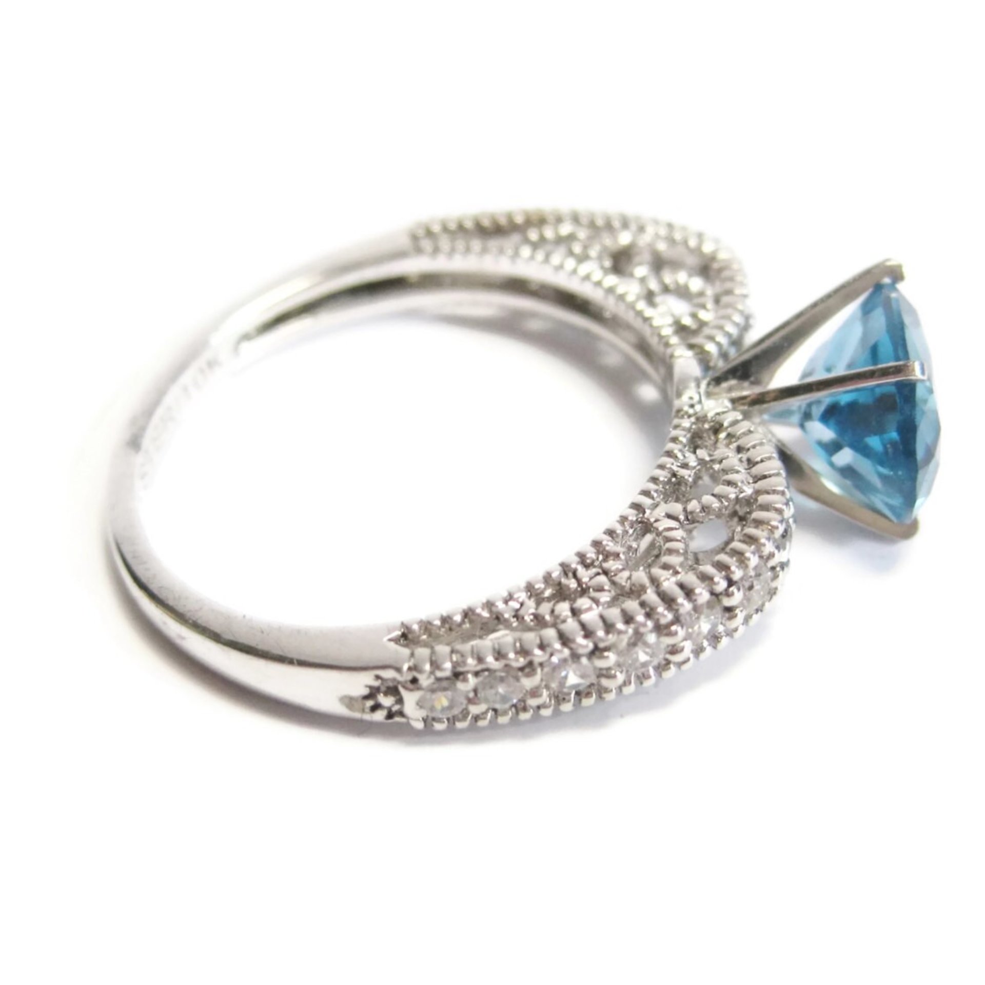 Oval Blue Topaz Engagement Ring Sz 8