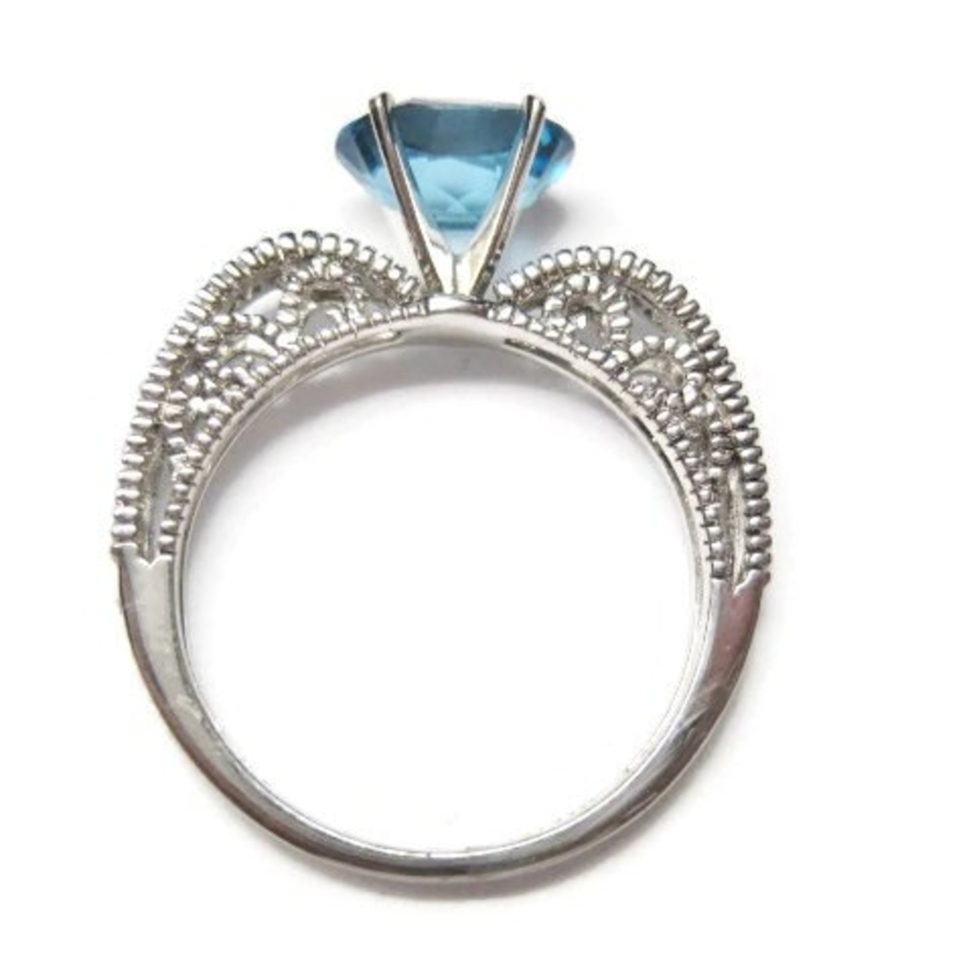 Oval Blue Topaz Engagement Ring Sz 8