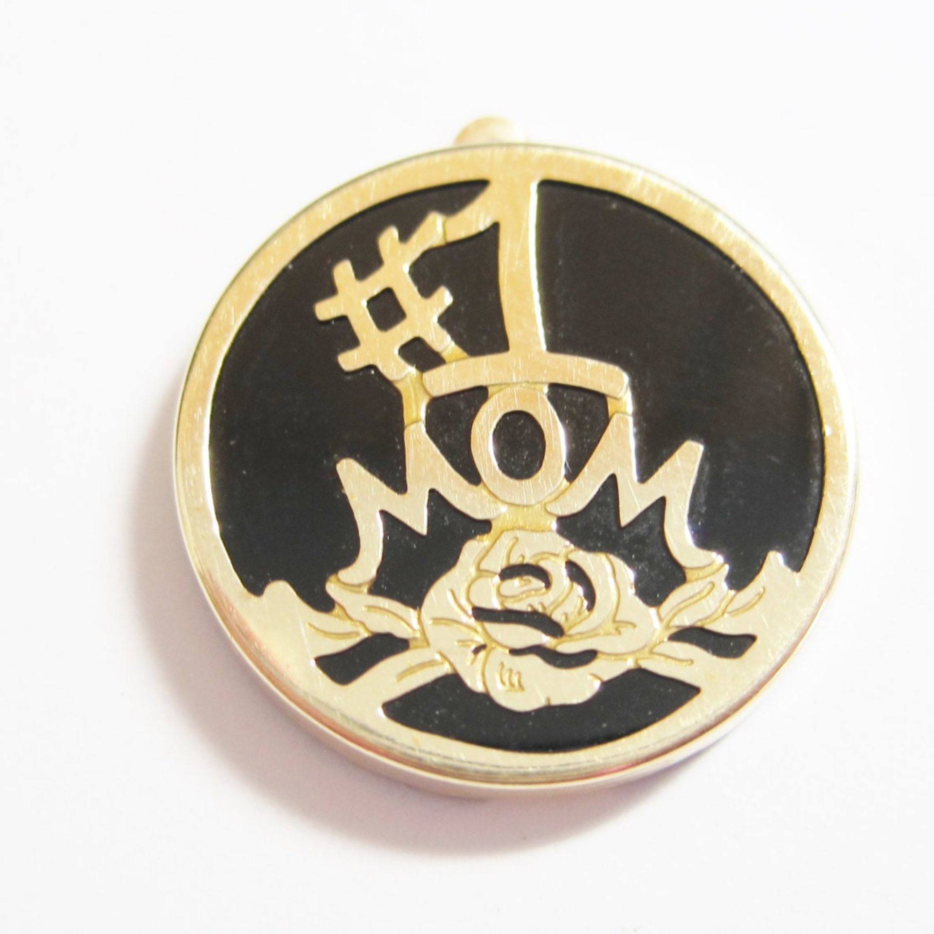 Vintage 10K Onyx #1 Mom Charm Pendant
