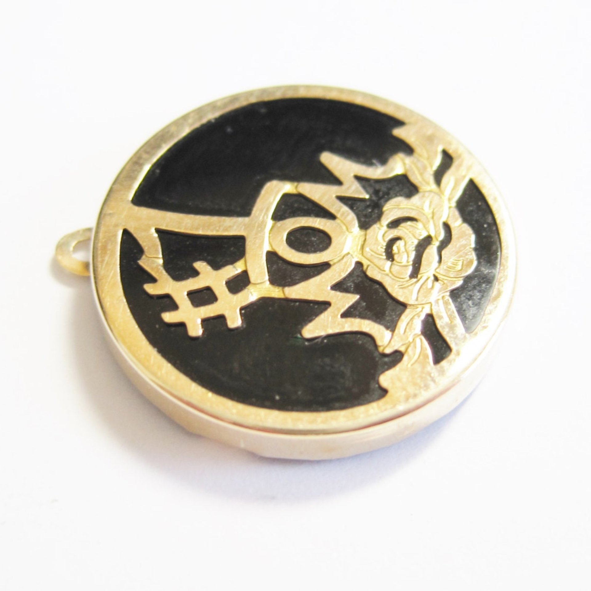 Vintage 10K Onyx #1 Mom Charm Pendant