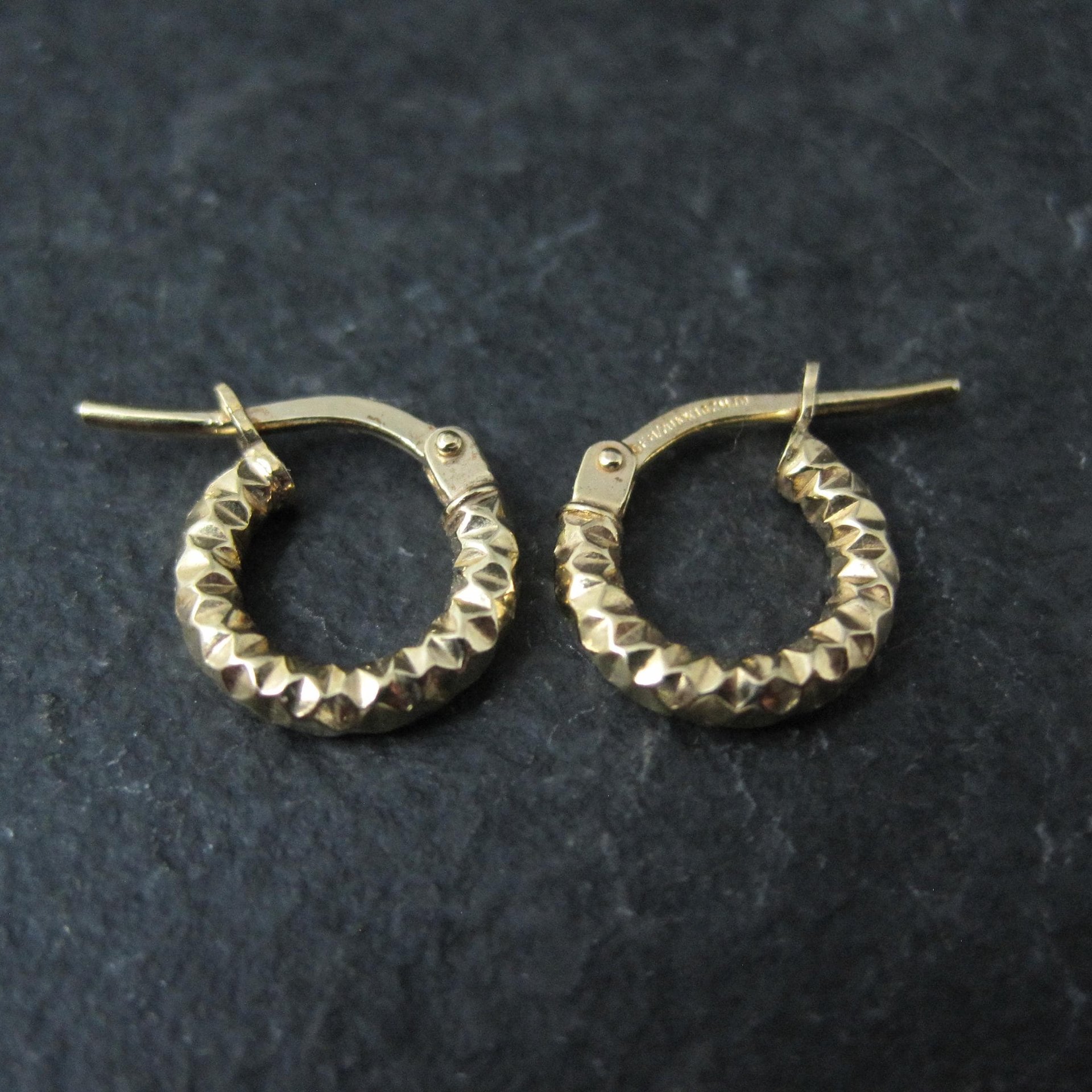 Tiny Gold Hoop Earrings 10mm 10K Gold Filled New Old Stock