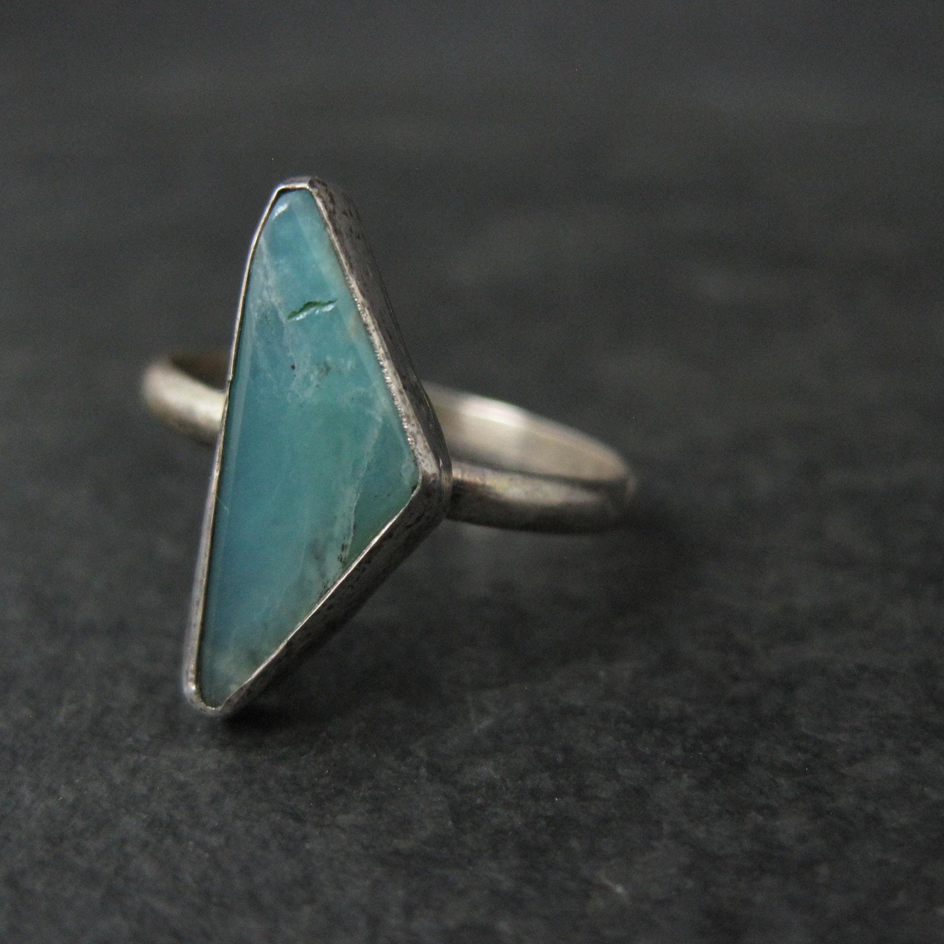 Handmade Vintage Sterling Quartz Ring Size 10