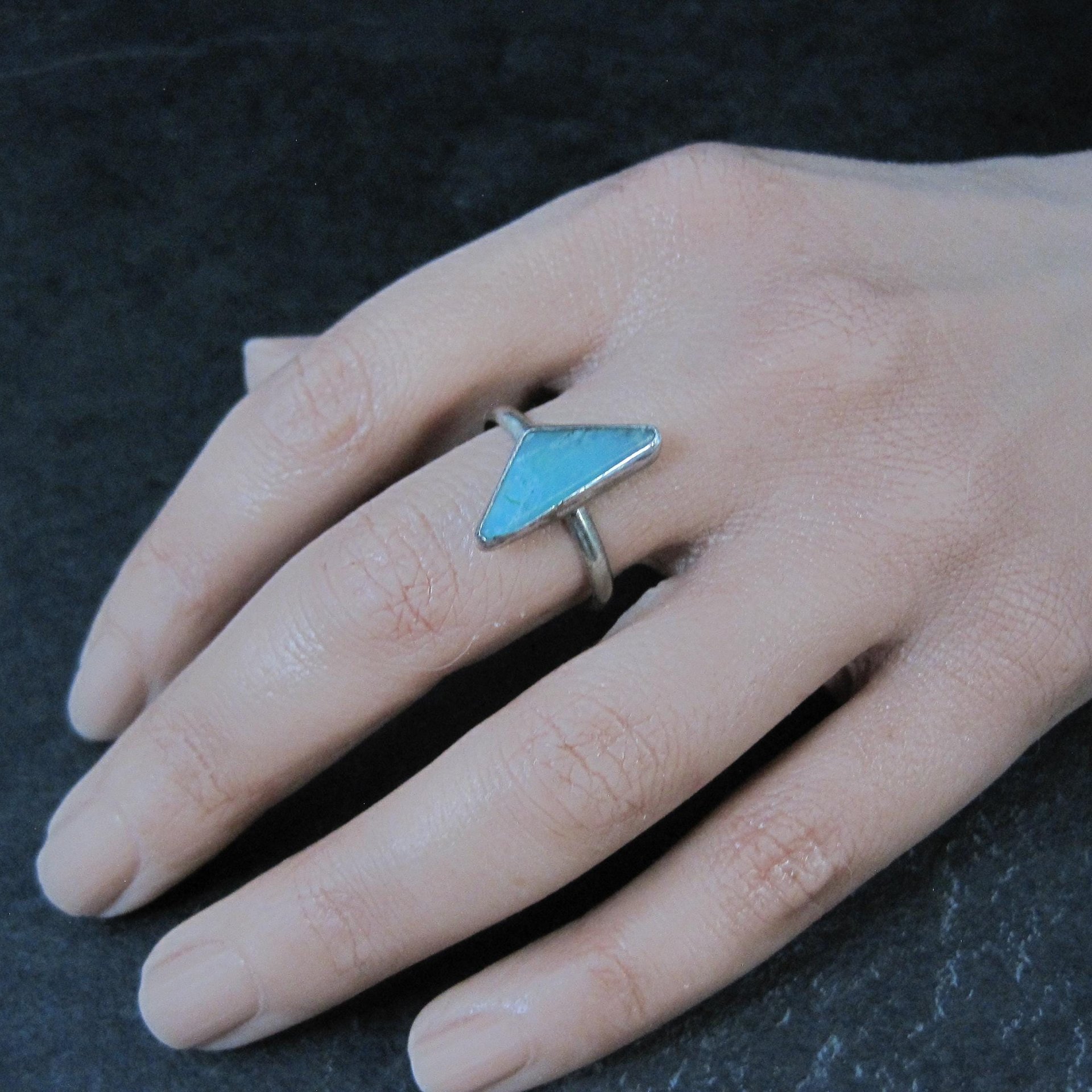 Handmade Vintage Sterling Quartz Ring Size 10