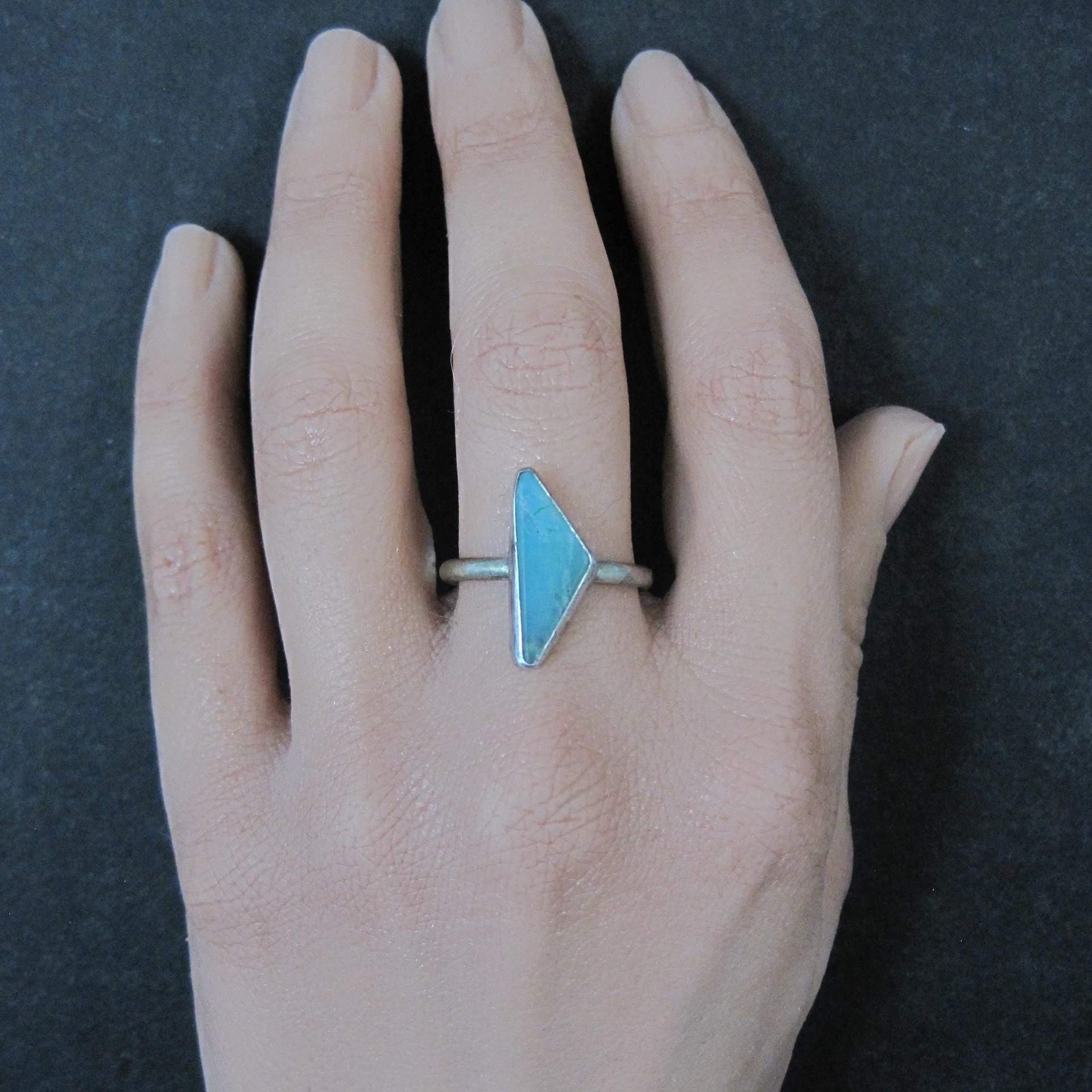 Handmade Vintage Sterling Quartz Ring Size 10