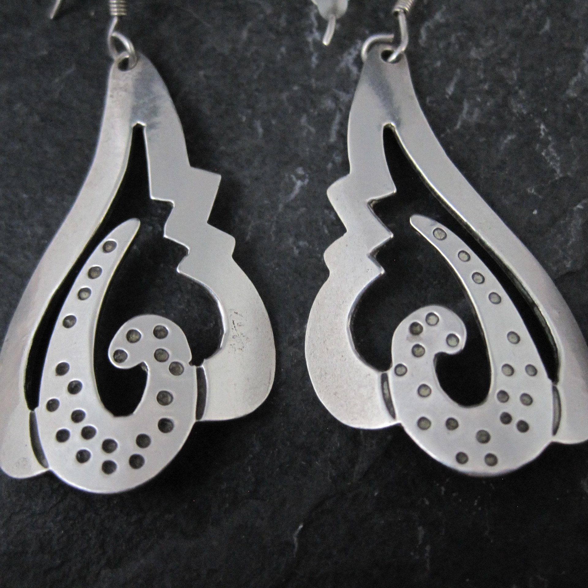 Mid Century Mexican Sterling Silver Earrings