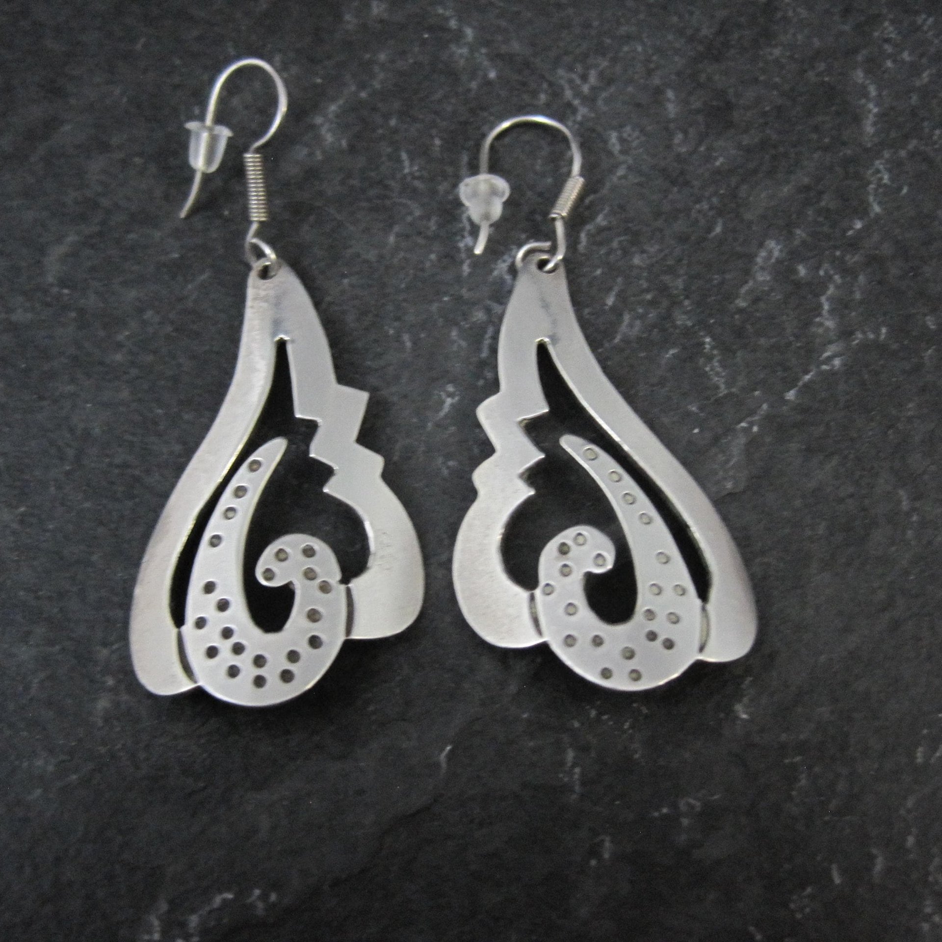 Mid Century Mexican Sterling Silver Earrings