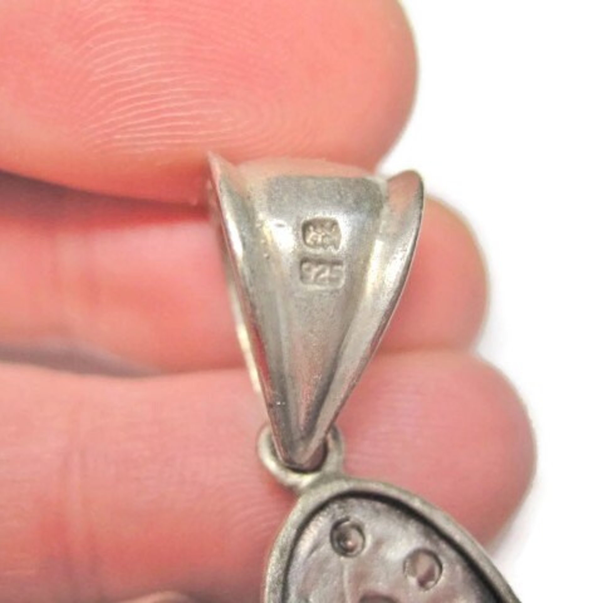 Huge Sterling Crucifix Cross Pendant Cubic Zirconia Vintage