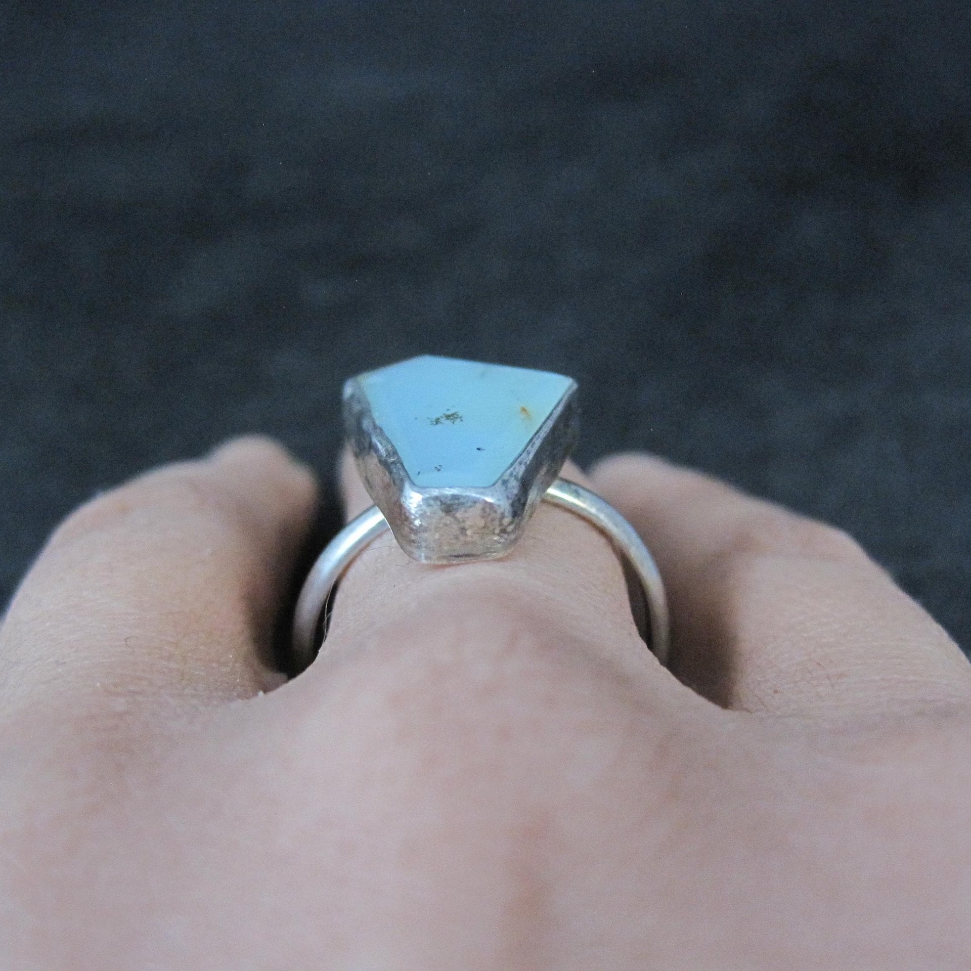 Handmade Vintage Sterling Quartz Ring Size 10